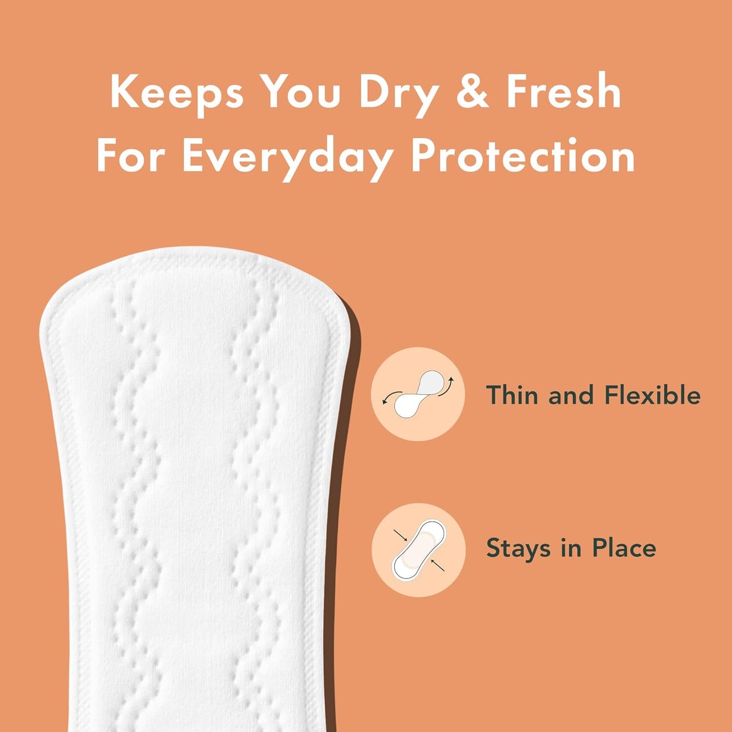 Rael Panty Liners for Women, Organic Cotton Cover - Long Pantiliners, Light Absorbency, Unscented, Chlorine Free (Long, 36 Count)