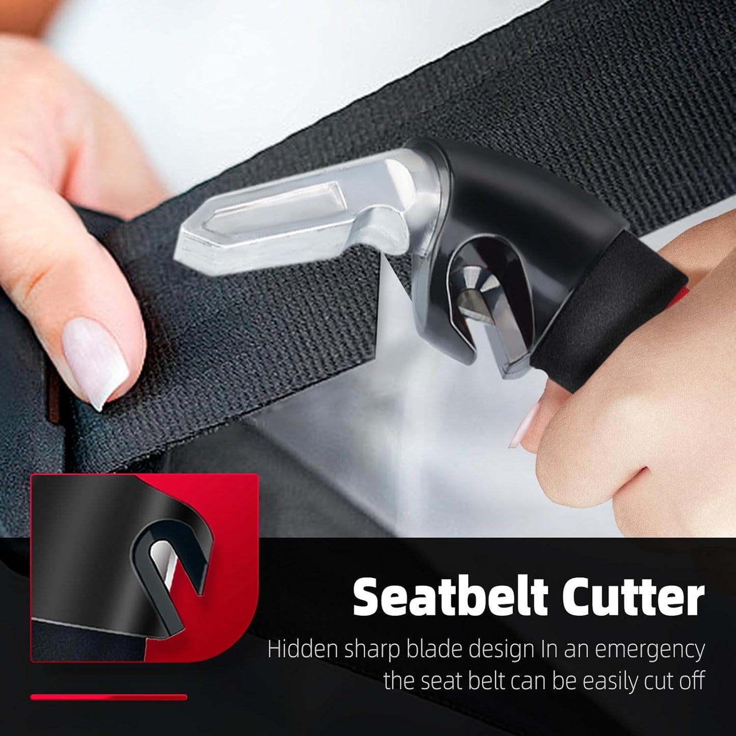 Car Door Handle for Elderly, Mobility Car Assist Transfer Support Handle and Adjustable Straps, Multifunction Automotive Grab Handles, Aids for Disabled and Elderly（Red）