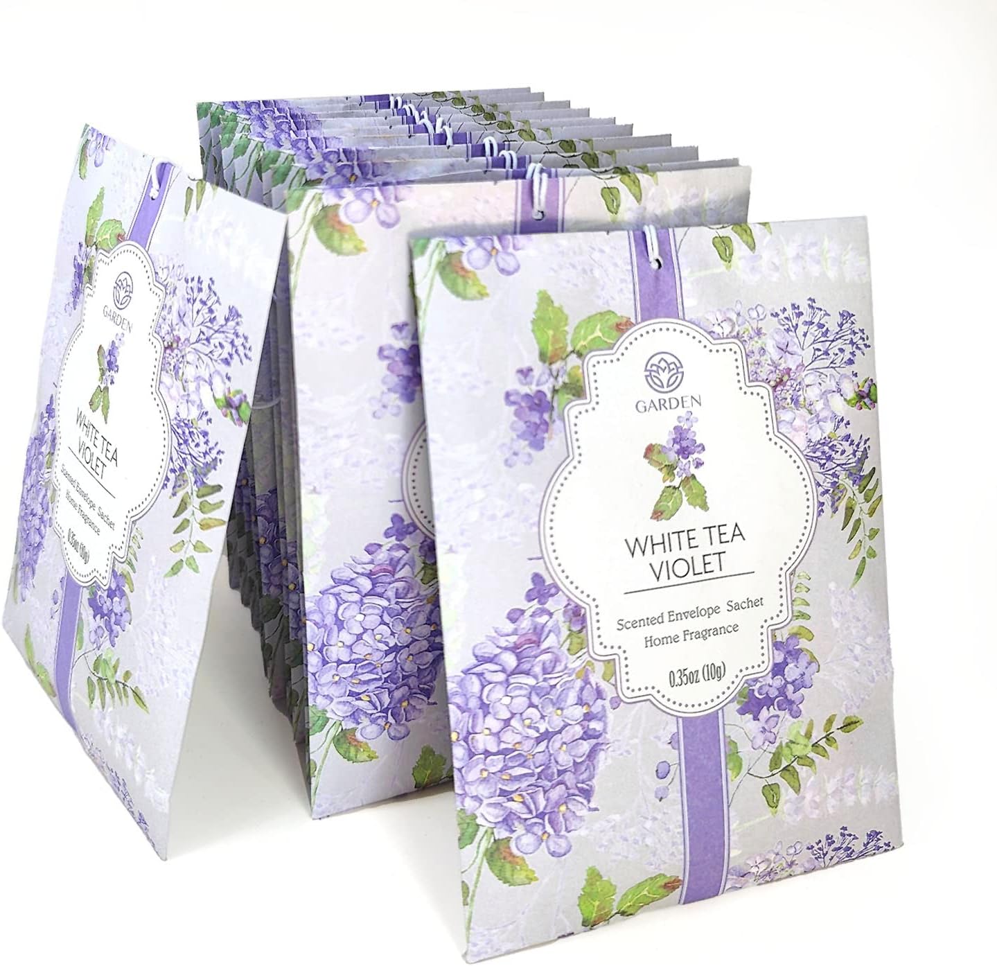 White Tea & Violet Scented Sachets - 12 Pack, Long-Lasting Home Fragrance Sachet Bags, Large Fresh-Scented Packets, Sachets for Drawers and Closets