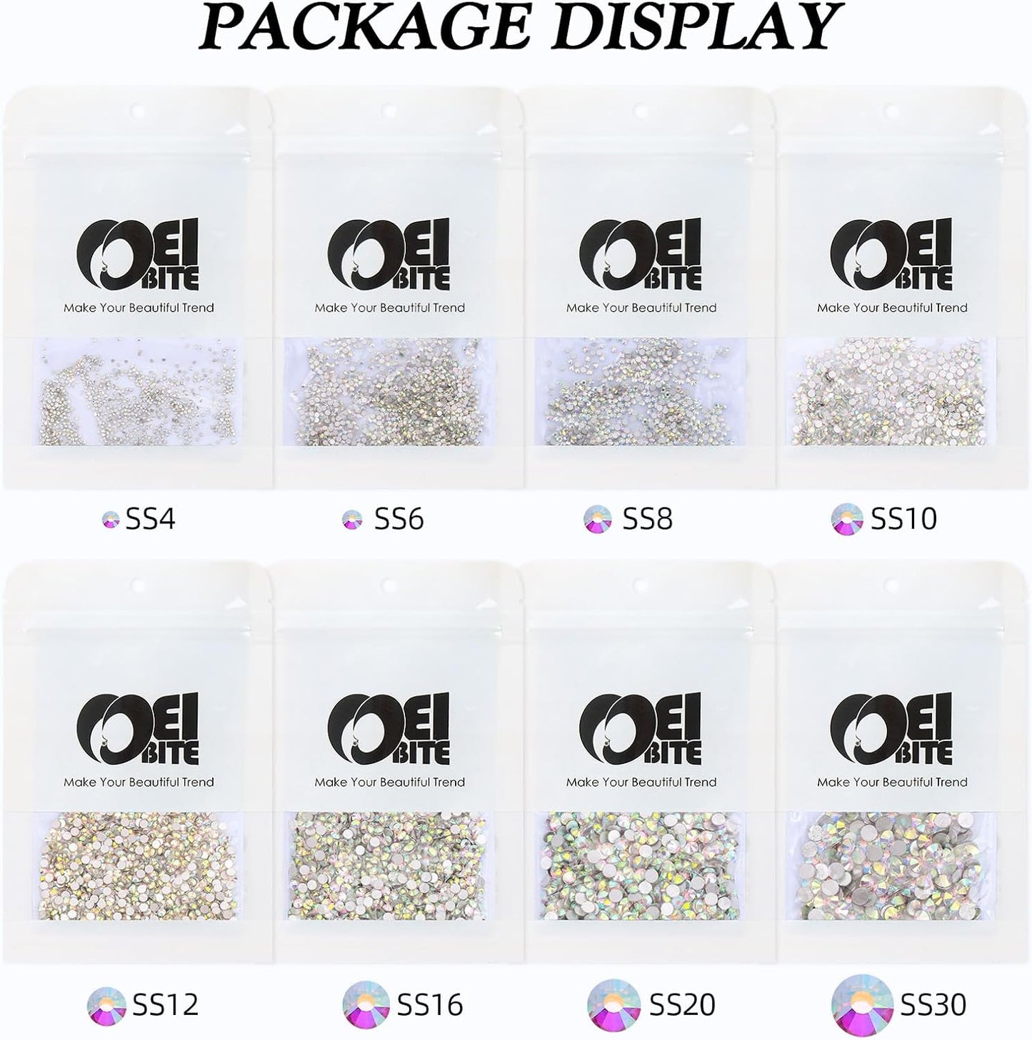 Crystal AB Flatback Rhinestones, Glass Rhinestones for Nail Art and Craft, Glue Fix, Loose Crystal Gemstones(Crystal AB, SS20, 1440pcs, 4.6-4.8mm)