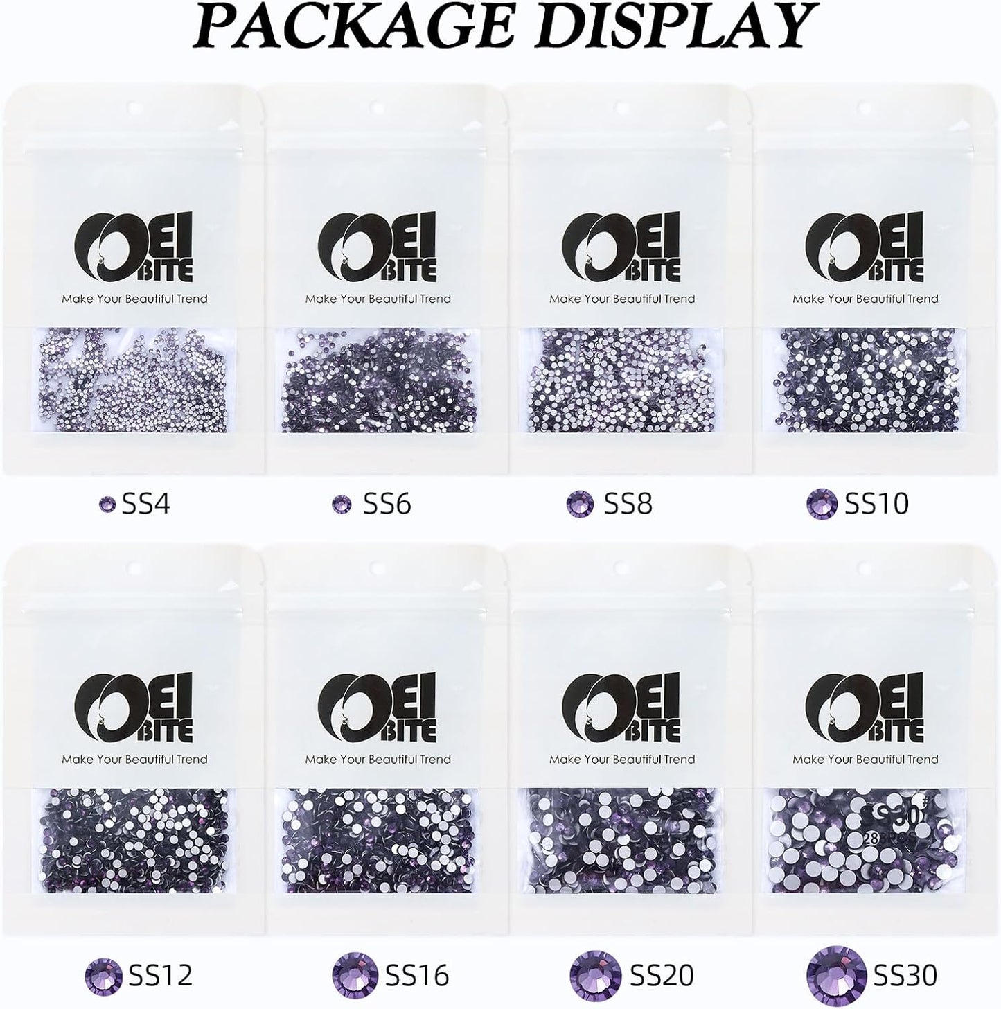 Tanzanite Flatback Rhinestones, Glass Rhinestones for Nail Art and Craft, Glue Fix, Loose Crystal Gemstones(Tanzanite, SS16, 1440pcs, 3.8-4.0mm)