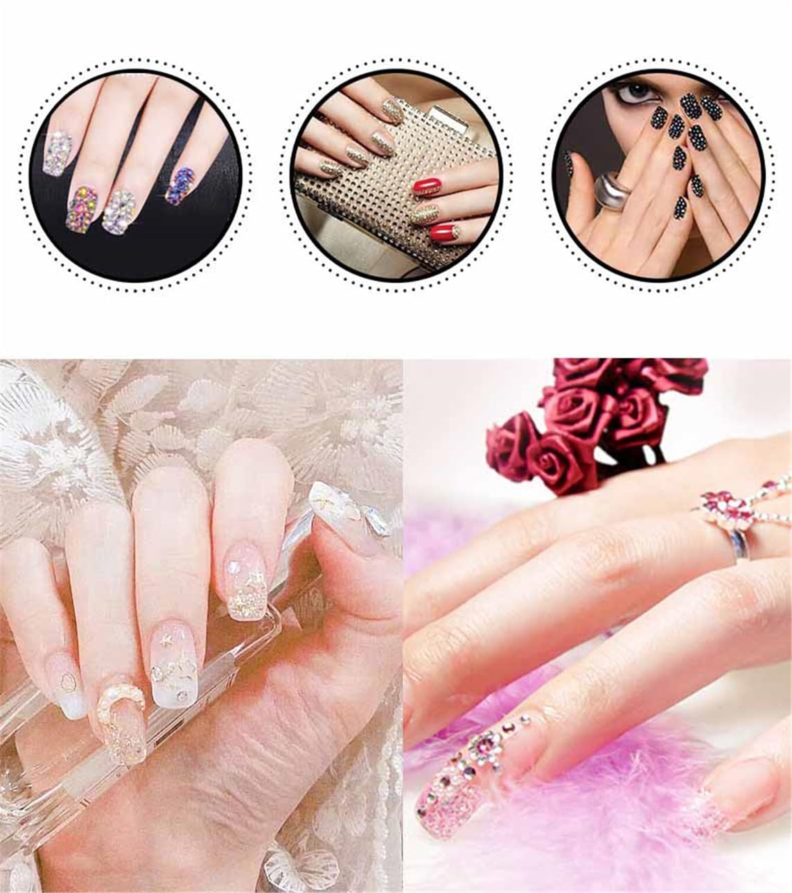 2250 Pcs SS16 4mm AB Flatback Rhinestones for Nails Art Crafts Glitter Round Shine Gems Crystals DIY Clothes Shoes （Purple AB）