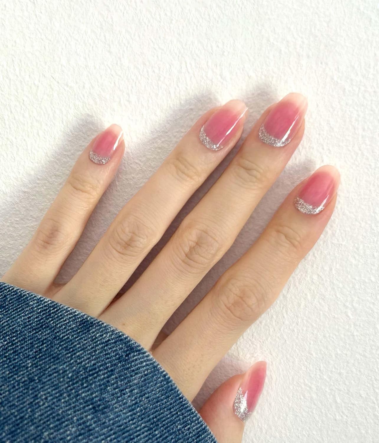 Nail Polish Strips - 22 Pcs Salon Quality Gel Nail Stickers - Long Lasting Wraps (Peach Smoothy Light Pink)