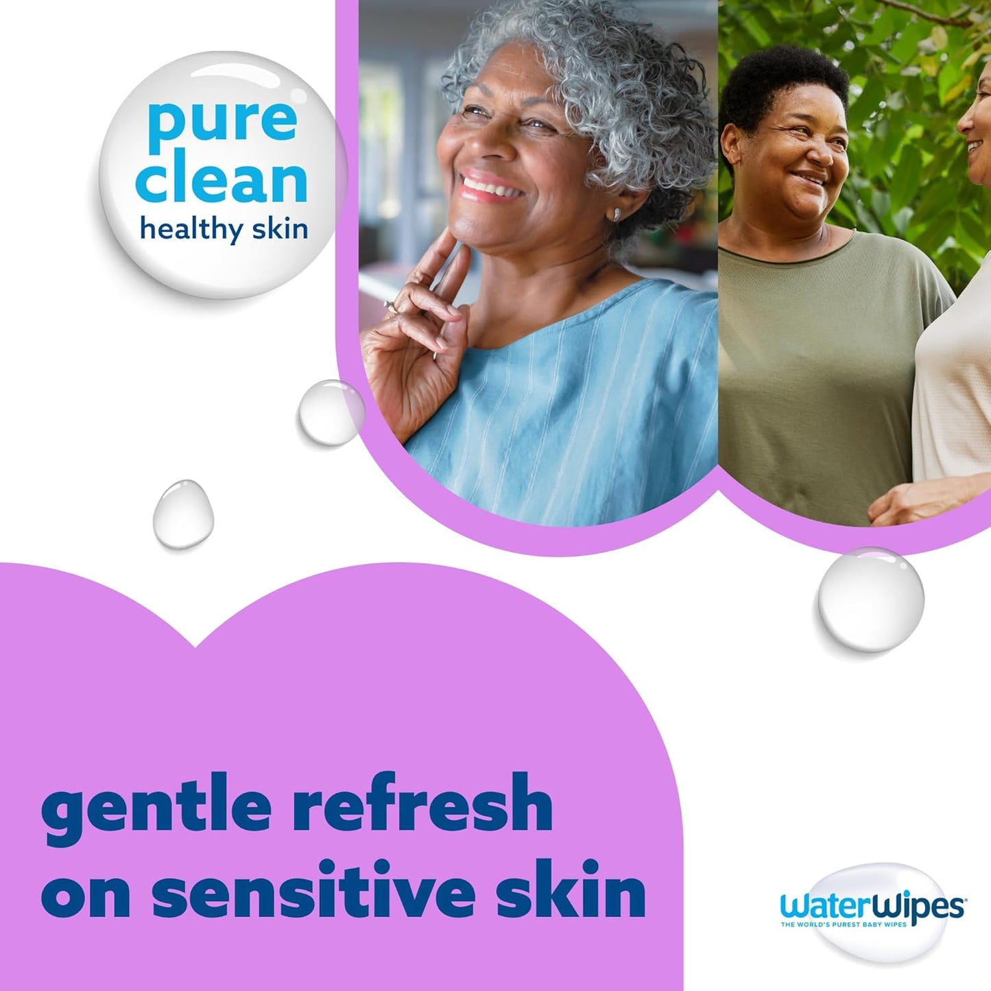 WaterWipes Sensitive+ Body & Intimate Wipes, 3-In-1 Cleans, Cares, Protects, 99.9% Water, Unscented & Hypoallergenic Hygiene Wet Wipes, Adult Care,180 Wipes (6 Packs)