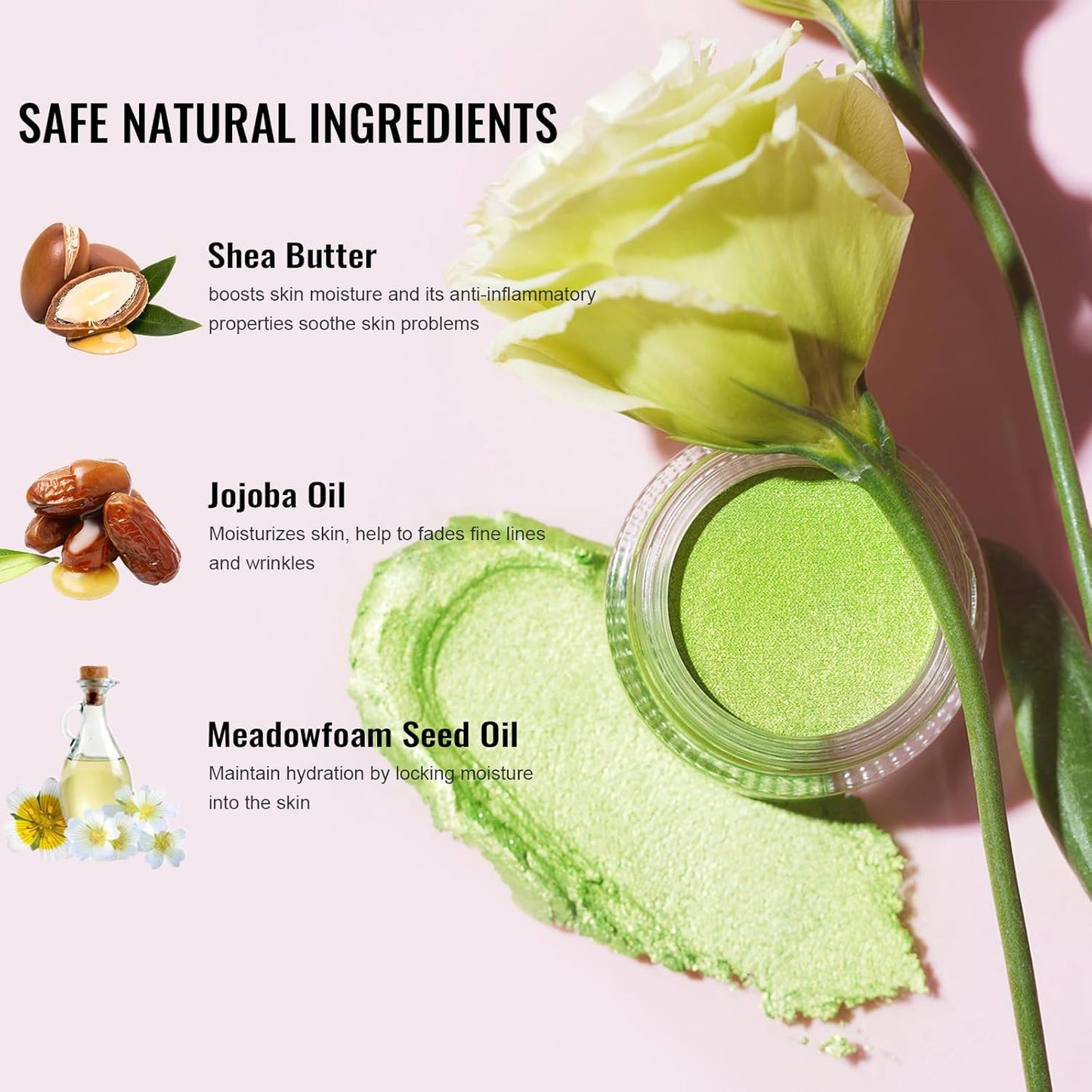 Oulac Copper Eyeshadow Cream - Highly Pigmented Natural Eyeshadow with Moisturizing Formula, Waterproof & Long Lasting, Shimmer Glitter Eye Makeup. 6g (20)