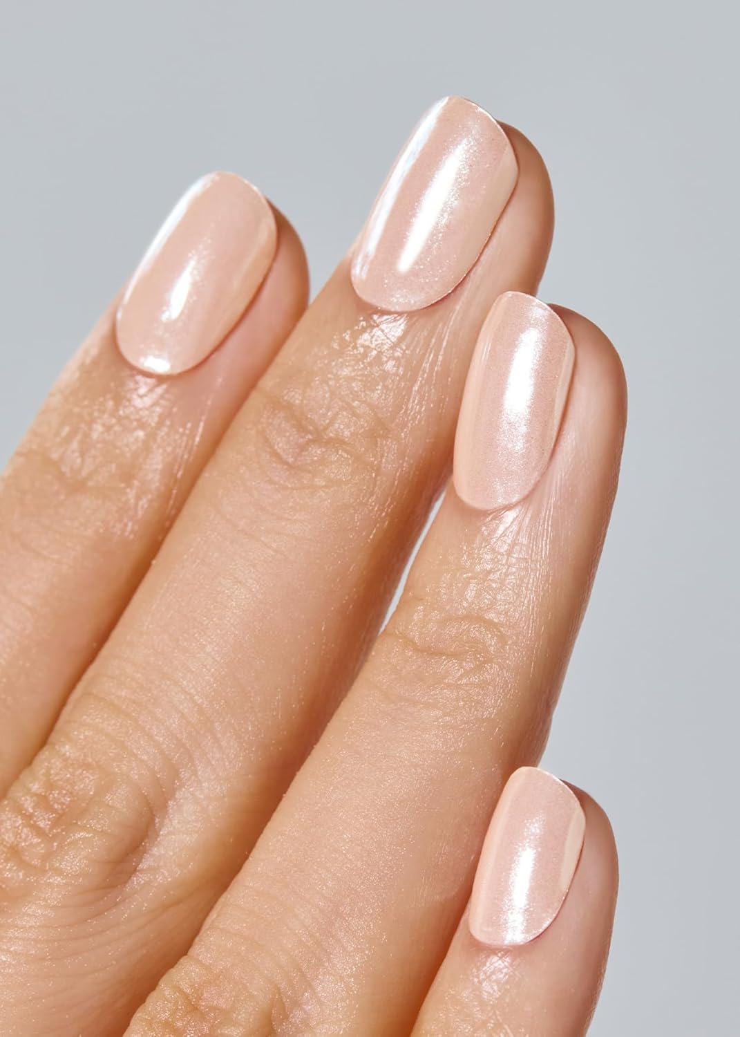 ohora Semi Cured Gel Nail Strips (N Vanilla Chrome) - Works with Any Nail Lamps, Salon-Quality, Long Lasting, Easy to Apply & Remove - Includes 2 Prep Pads, Nail File & Wooden Stick