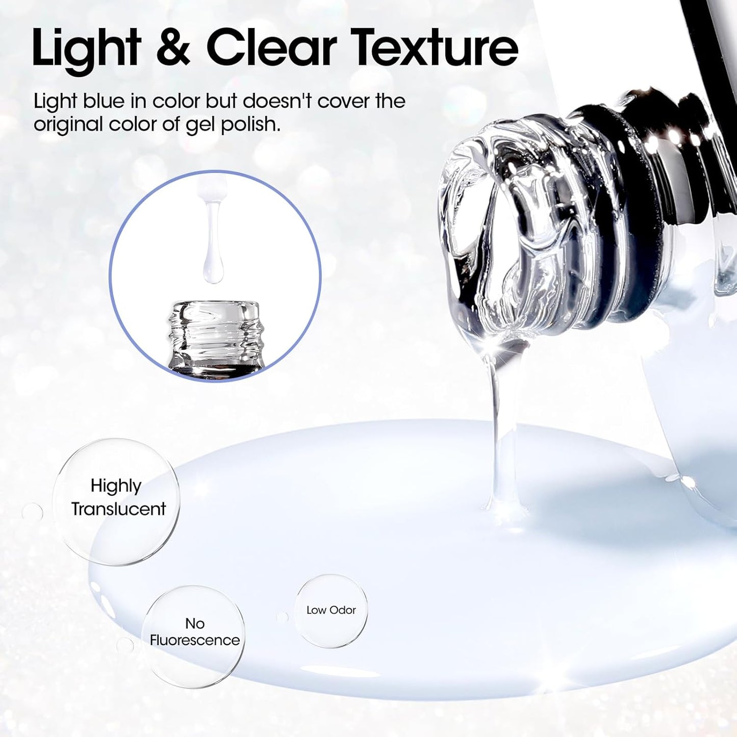 GELLEN 20ml Gel Top Coat, High Gloss Shiny Top Coat Nail Polish, Long Lasting Soak Off UV Light Needed Clear Nail Gel, Home Salon Manicure Gift for DIY Nail Art