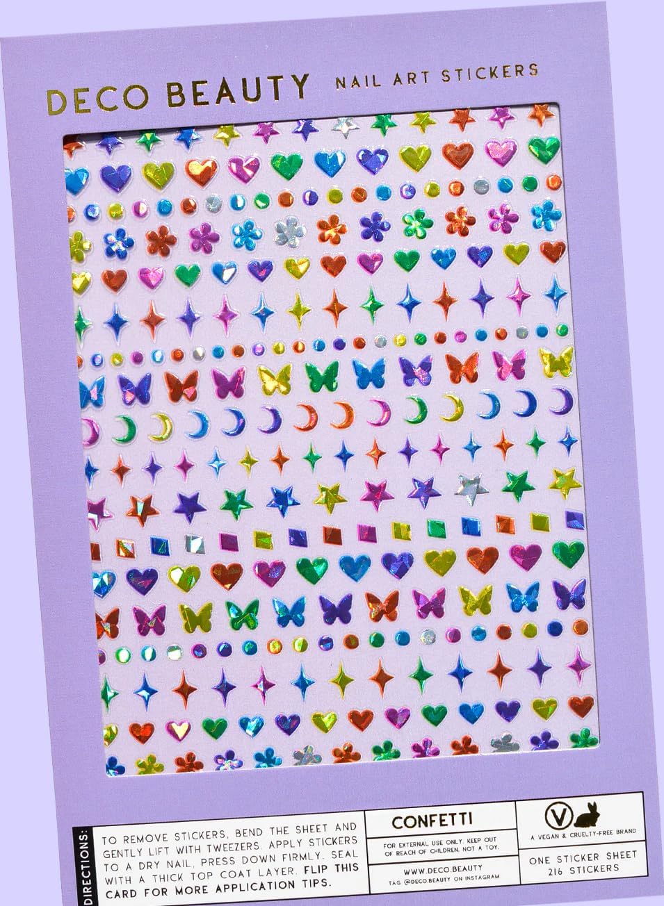 Confetti Nail Stickers - Lightweight & Easy-to-Apply Nail Art with Trendy Designs - Durable & Long-Lasting Nail Stickers for Women, Ideal for DIY Manicures & Salon-Quality Nails