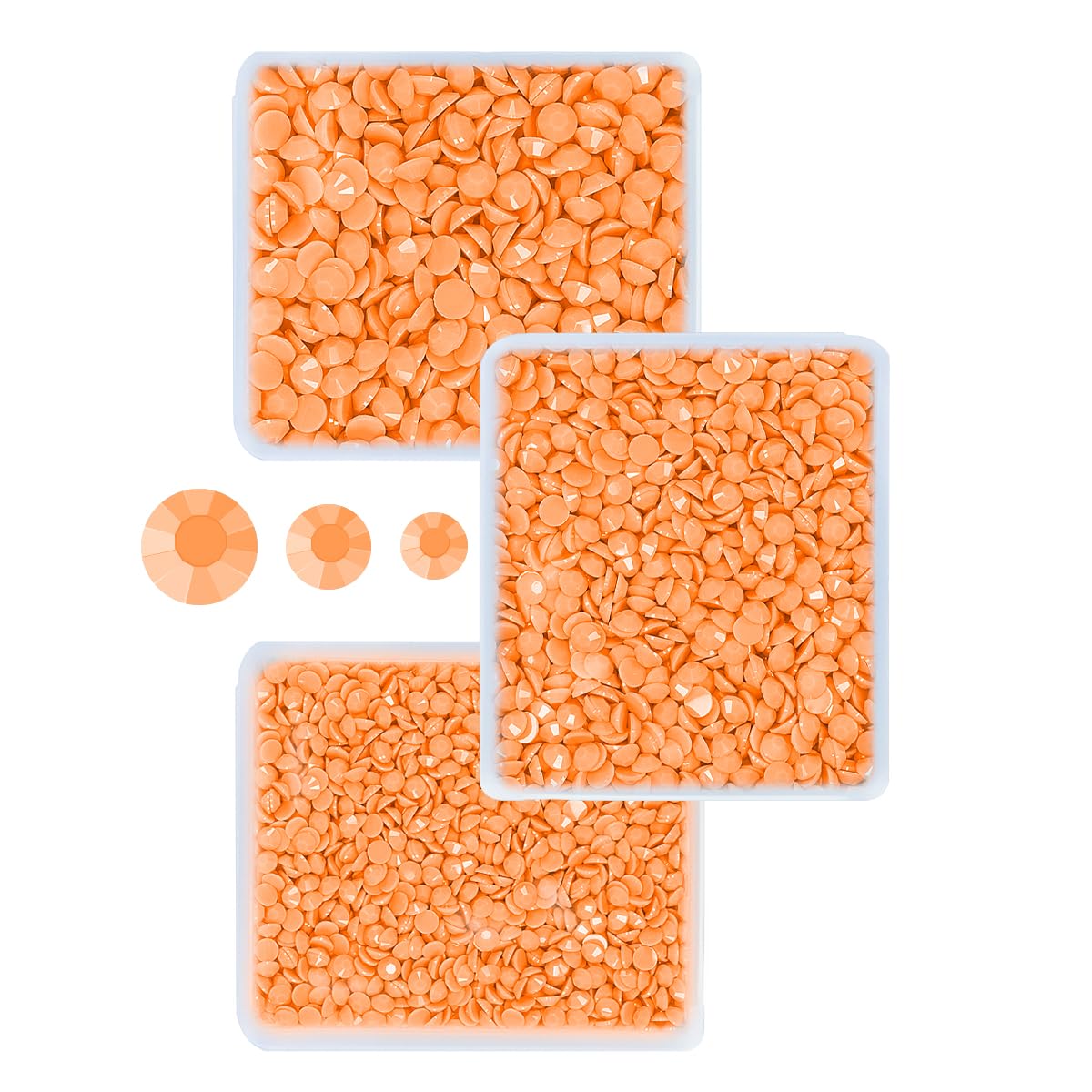 3mm 4mm 5mm 3 Boxes Pure Orange Yellow Resin Rhinestones for Bedazzling Crafting Flatback Jelly Stones Bulk Diamonds Gems for Nails Face Eyes Makeup Tumblers Bottles DIY Crafts Clothes Shoes