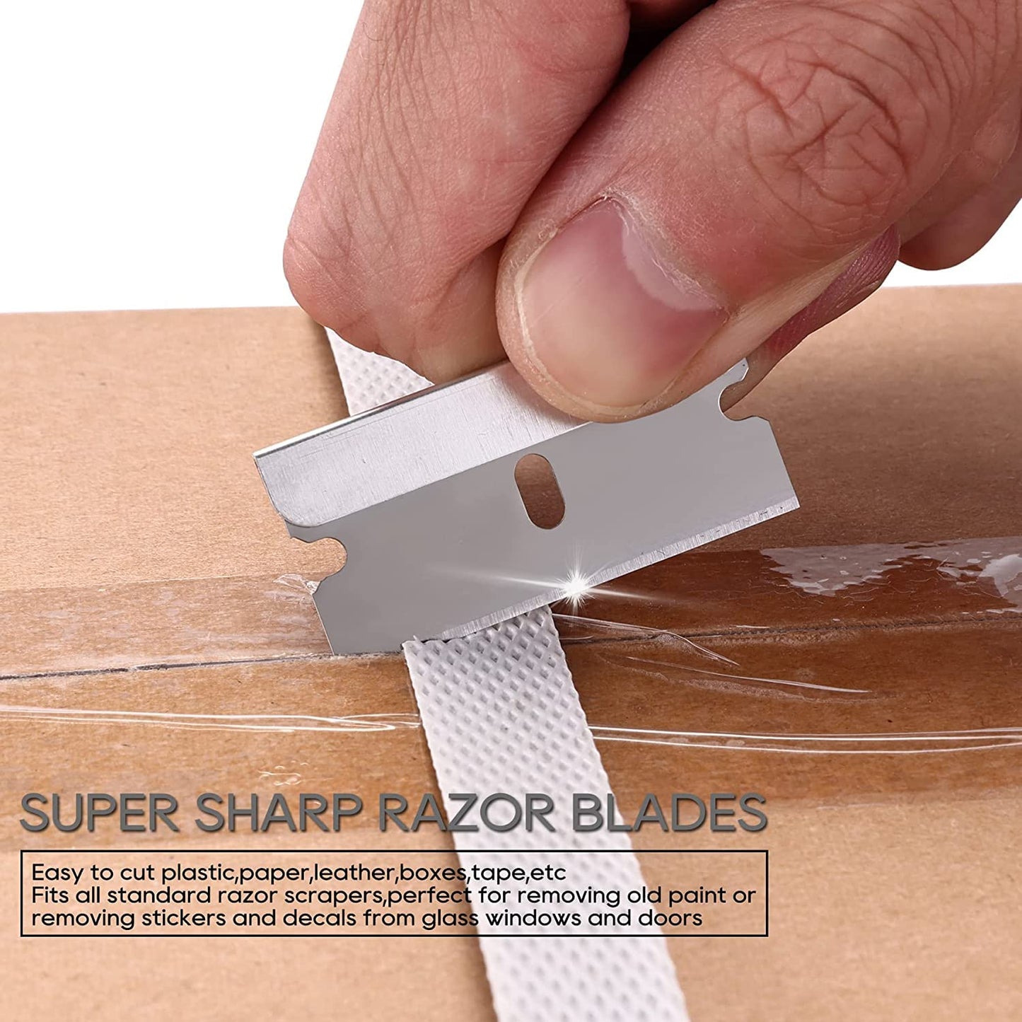 REXBETI 1400PCS Single Edge Razor Blades, Industrial Razor Blades for Scraper, Suitable for Removing Labels, Decals, Stickers and Old Paint