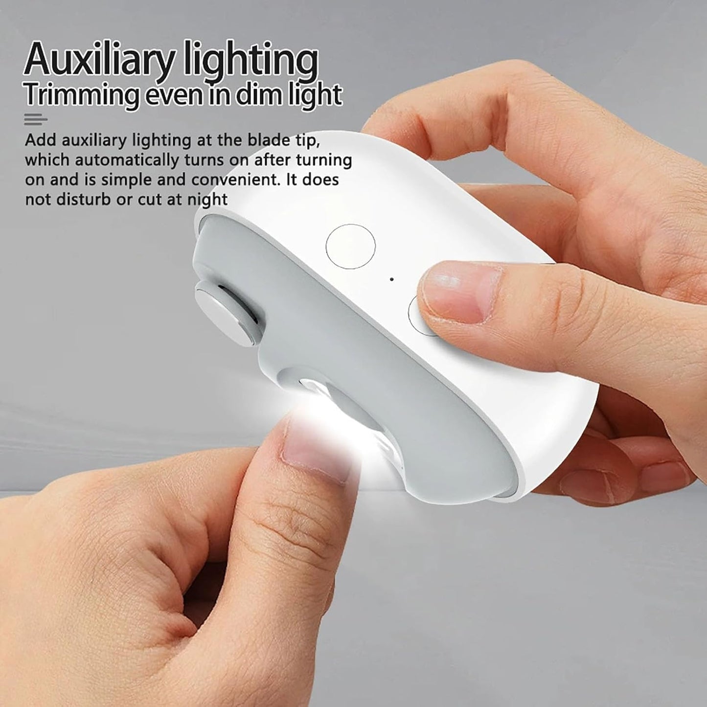 Imwing Easyclip, Vueeze/Yosody/Olygee/Glosrity Easy Clip, 2025 New Upgraded Easyclip Smart Nail Clippe with LED Light - Safe Toe & Fingernail Trimmer for Seniors, Adults, Kids, Baby (White)