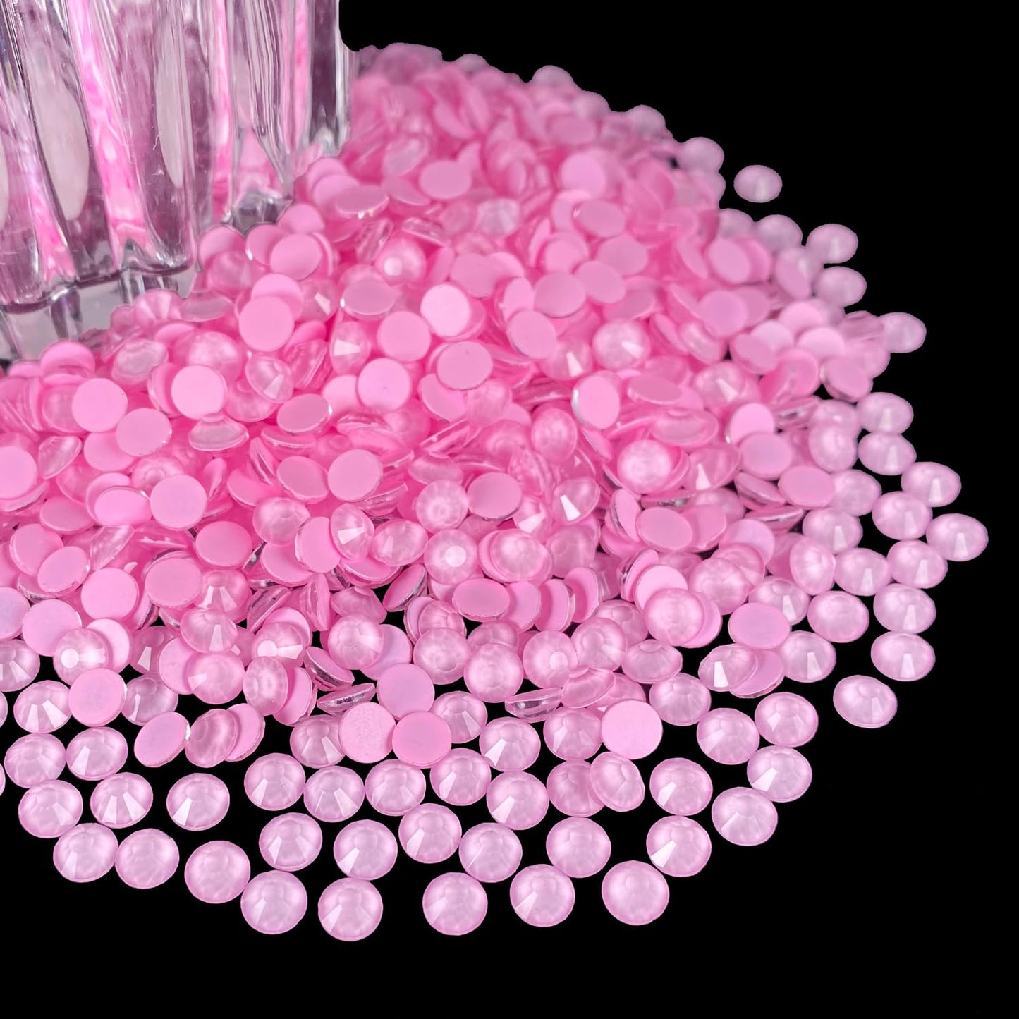 Flatback Glass Rhinestones,Bedazzler Gems 1440pcs Non Hotfix Crystal Rhinestones for Nail Charms Crafts Clothes Tumblers,Lt.Pink Neon,SS20
