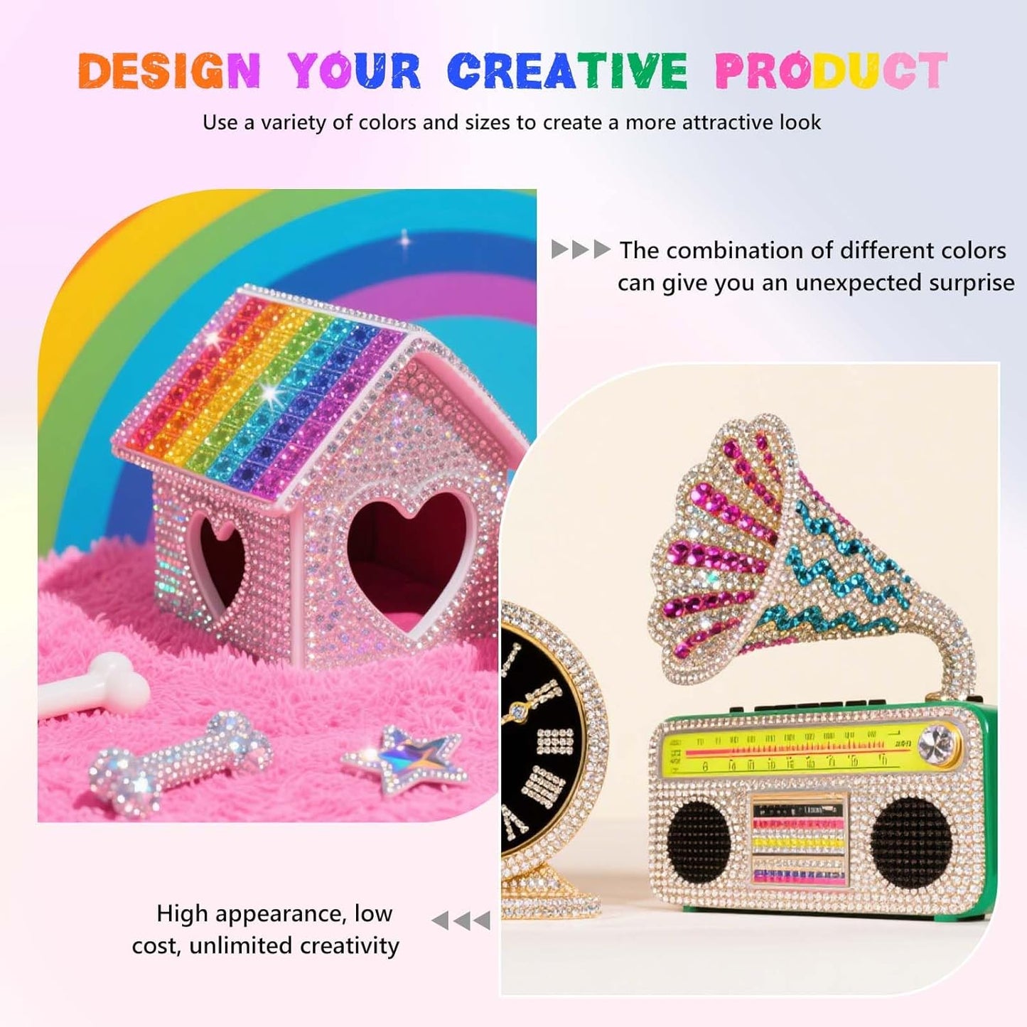 Morcheiong 17000Pcs Resin Rhinestones Transparent Flatback Crystals Diamond Includes Tweezers and Pickup Pen Suitable for Crafting DIY Nail Art Makeup Wedding Dress Clothing Mug