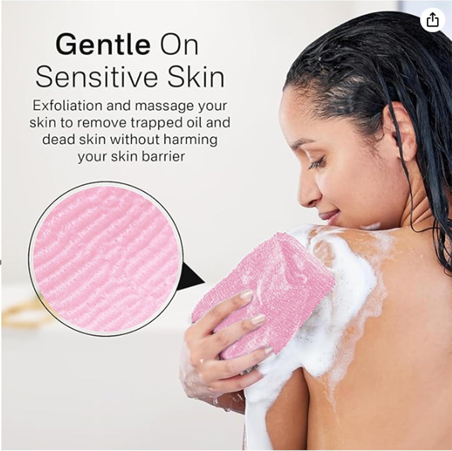 Yiclick Exfoliating Washcloth Towel - Exfoliating Body Scrubber, Loofah Wash Sponge - Korean & Japanse & African Washcloth - Soft + Rough Exfoliating Back Scrubber - for Senstive and Rough Skin