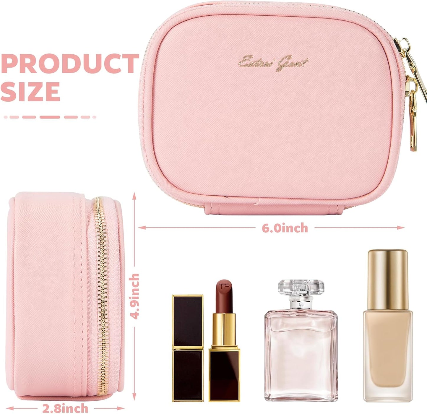 Small Makeup Bag Travel Train Case with Mirror and Light Mini Travel Make up for Women Train Case Cosmetic Organizer 3 Adjustable Brightness Toiletry Bag Portable Artist Storage