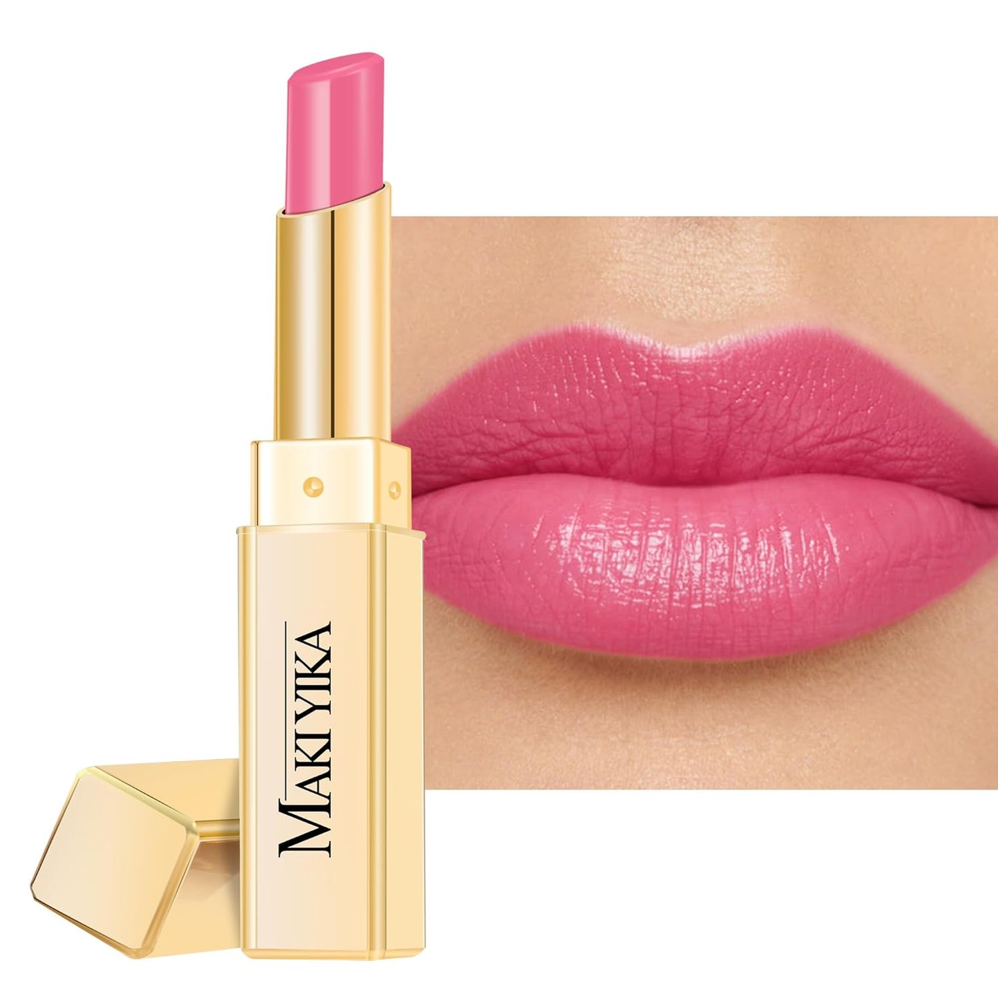 MAKI YIKA Moisture Pink Lipstick for Women Hydrate Lip Balm for Dry Cracked Lips Weightless Glossy Lip Color Juicy Finish,MA062 Pastel Pink
