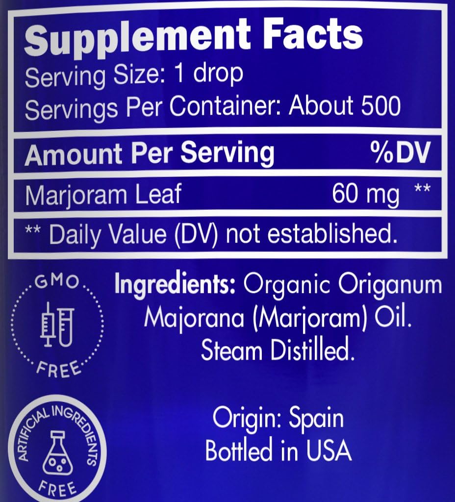 Organic, Marjoram Essential Oil, Food Grade – 100% Pure, Sweet Marjoram Essential Oil, by Zongle Therapeutics, 1 OZ