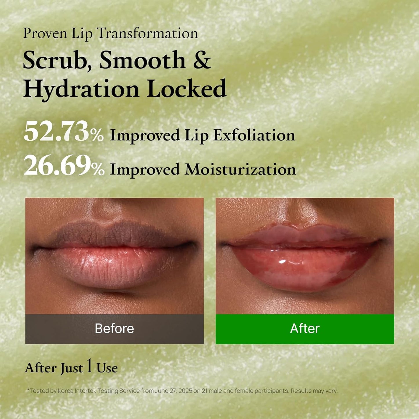 FULLY Green Tomato Smoothie Sugar Lip Scrub, Gentle Lip Exfoliator with Organic Sugar & Tomato Seed Oil for Smooth, Hydrated Lips, Vegan Daily Lip Polish for Dry, Flaky Lips, Korean Skincare, 0.42 oz