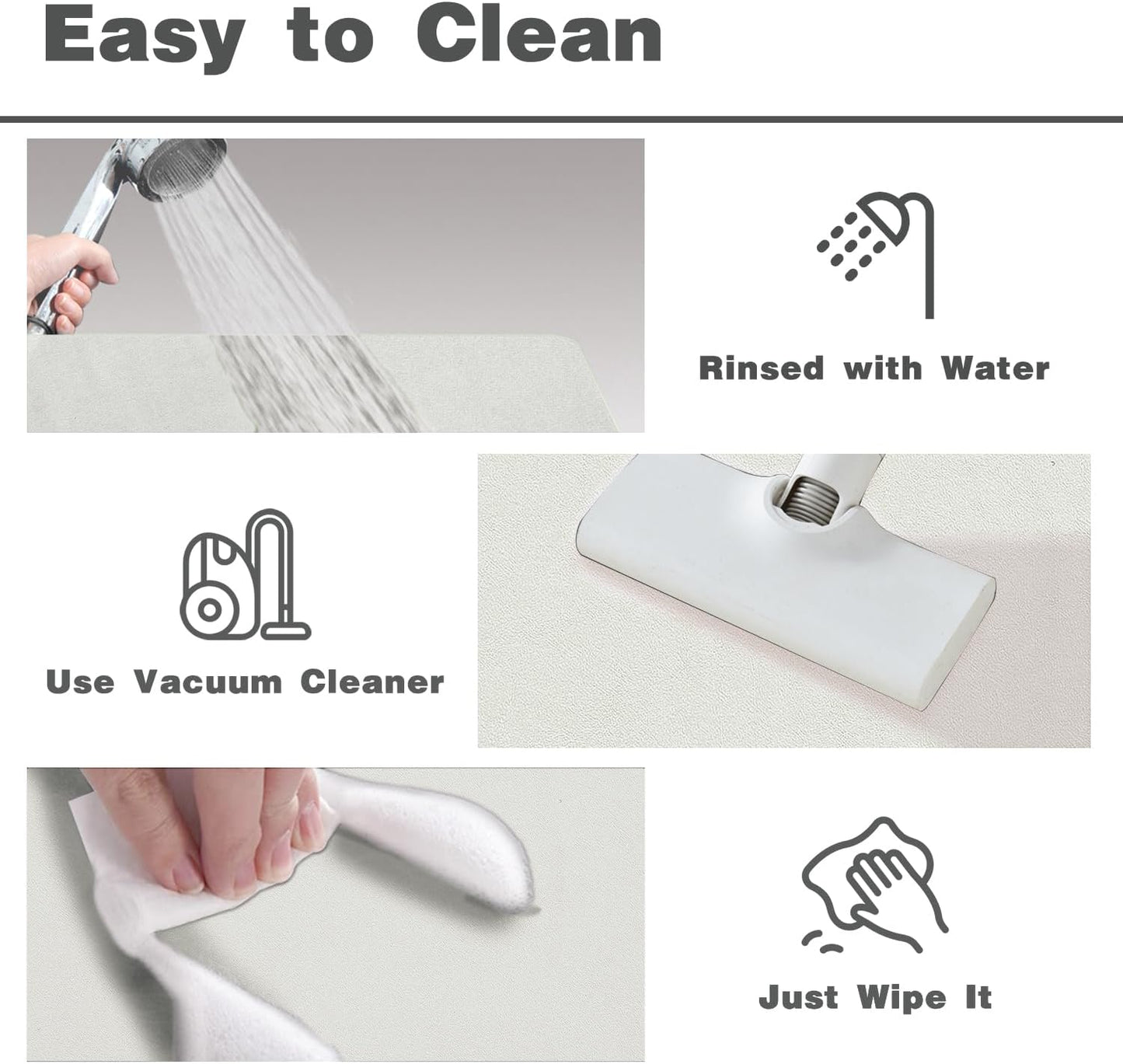 Bath Mat, Bathroom Rugs Non Slip Washable Thin Absorbent Quick Dry Bath Mat Fits Under Door Bathroom Floor Mat Perfect for Bath, Shower, or Sink 20"x48" White