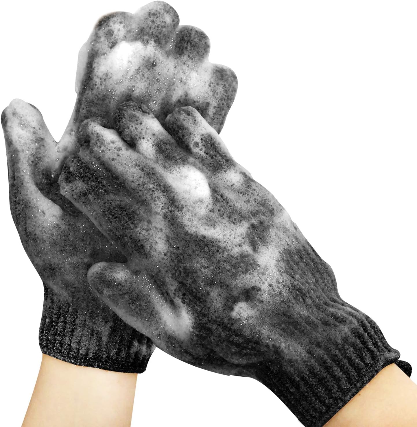 MIG4U Shower Exfoliating Scrub Gloves, Bathing Gloves Body Wash Dead Skin Removal Deep Cleansing Sponge Loofah for Women Men