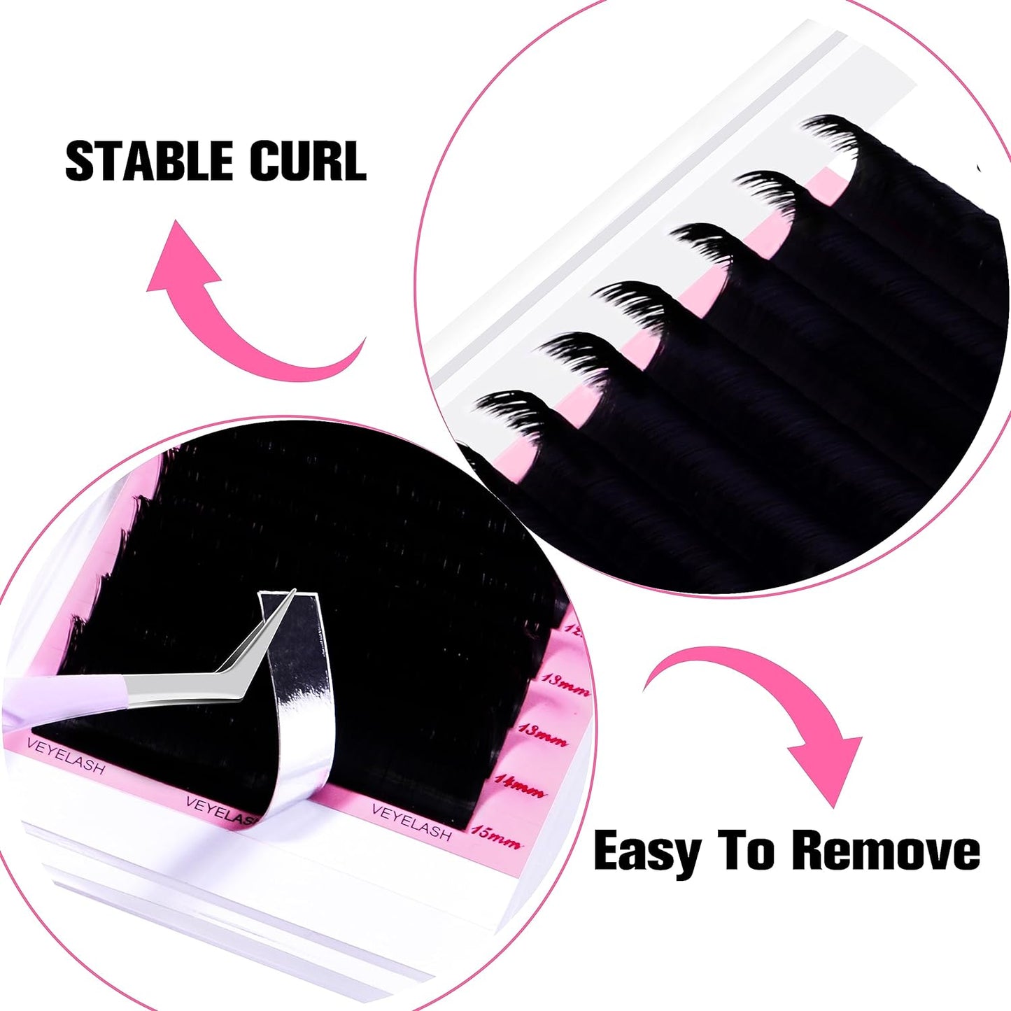 VEYES INC Cashmere Smart Fan Lash Extensions 0.03 0.05 0.07 C/CC/D Curl 8-20mm Mixed & Single Length, Super Matte Black Volume Lashes, Professional Supplies for Lash Techs (0.05 CC 11mm)