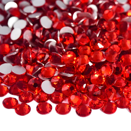 Flatback Rhinestones Round Gems for Nails Art and Crafts 4000Pcs SS12 3mm Glitter Crystals Stone DIY Bags Clothes Shoes (Light Red)