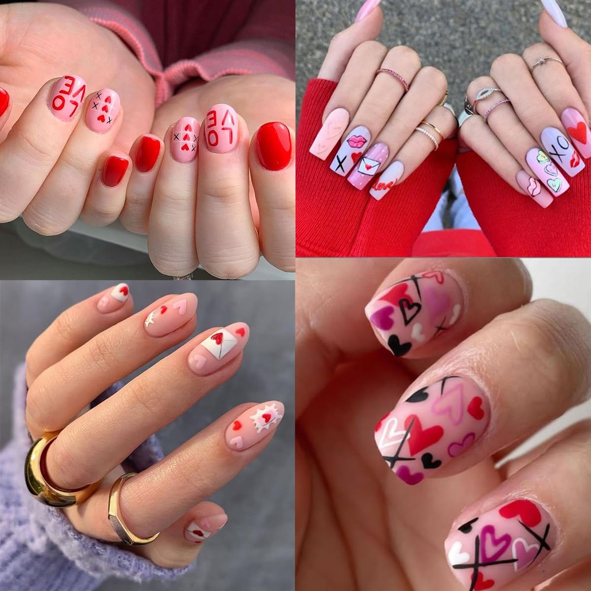 10 Sheets Valentines Day Nail Art Stickers 3D Heart Nail Decals Self-Adhesive Nail Art Design Decals Nail Supplies Red Pink Rose Sexy Lips Love Gnome Nail Stickers for Women DIY Manicure Decoration