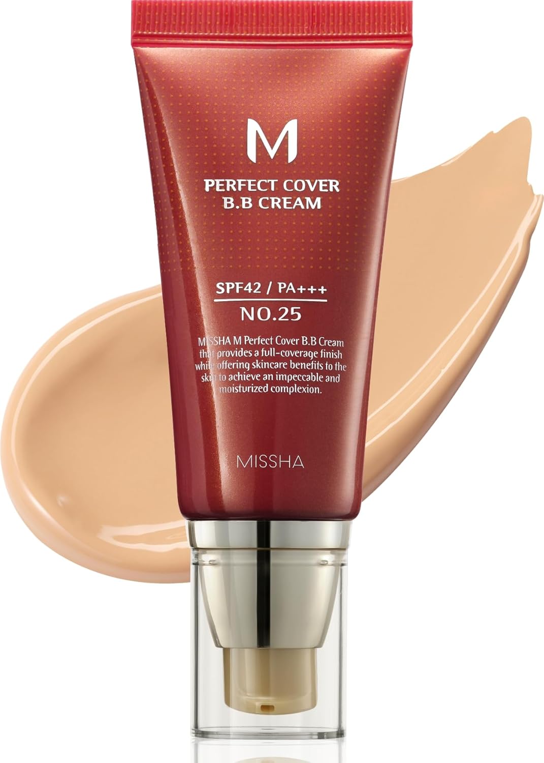 MISSHA M Perfect BB Cream No.25 Warm beige for light/medium with neutral skin tone SPF 42 PA +++ 1.69 Fl Oz - Tinted Moisturizer for face with SPF