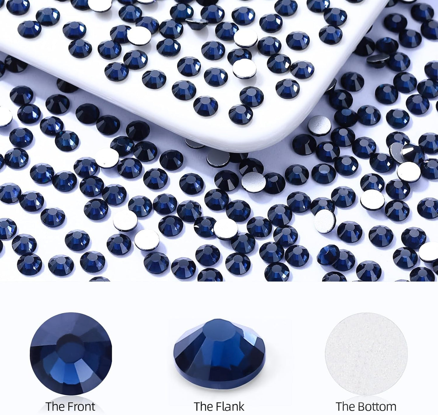 Montana Flatback Rhinestones, Glass Rhinestones for Nail Art and Craft, Glue Fix, Loose Crystal Gemstones(Montana, SS16, 1440pcs, 3.8-4.0mm)