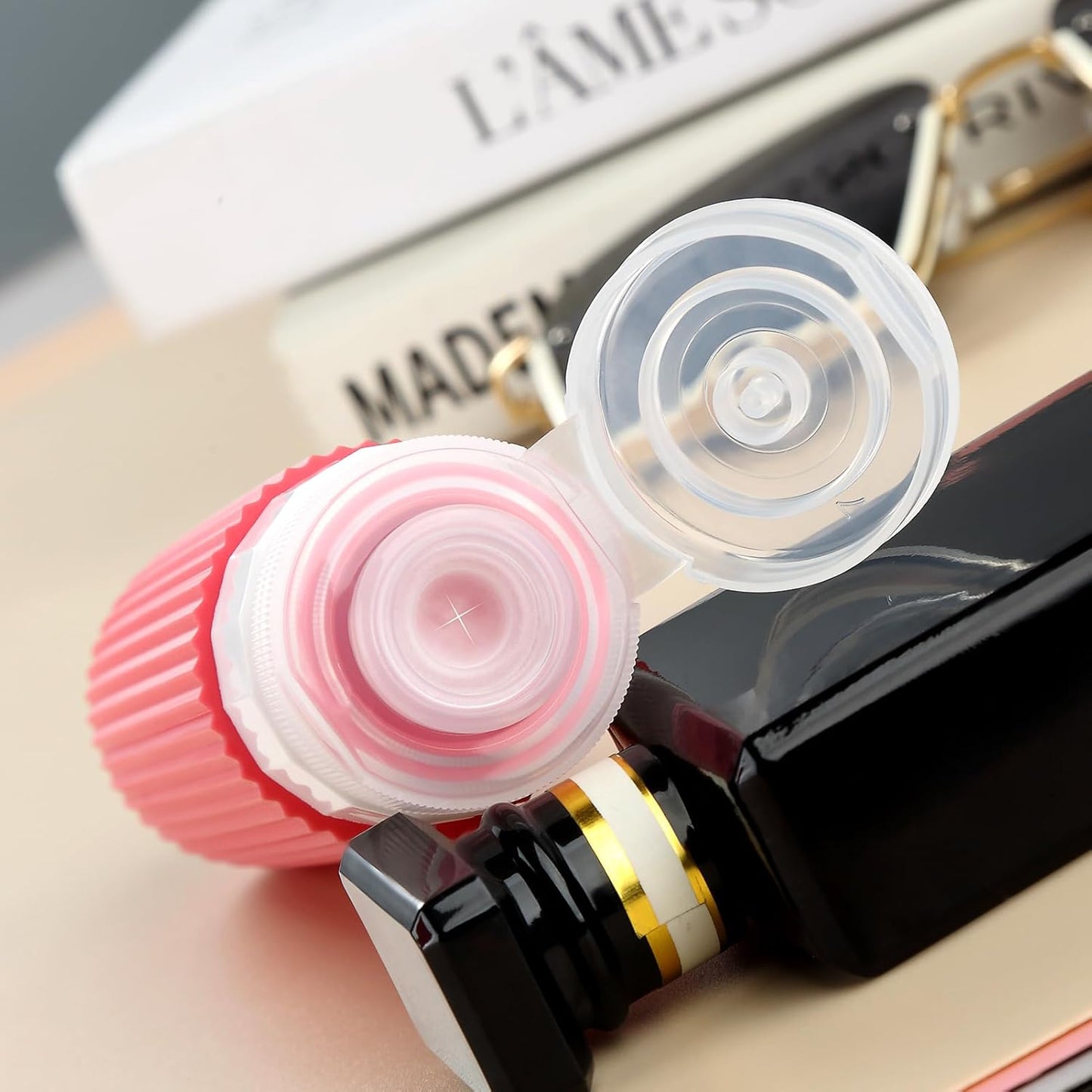 Travel Bottles for Toiletries, Tsa Approved 3oz Portable Travel Bottles, BPA Free Leak Proof Squeezable Silicone Travel Size Containers, Travel Accessories with Clear Toiletry Bag (4 Pack)