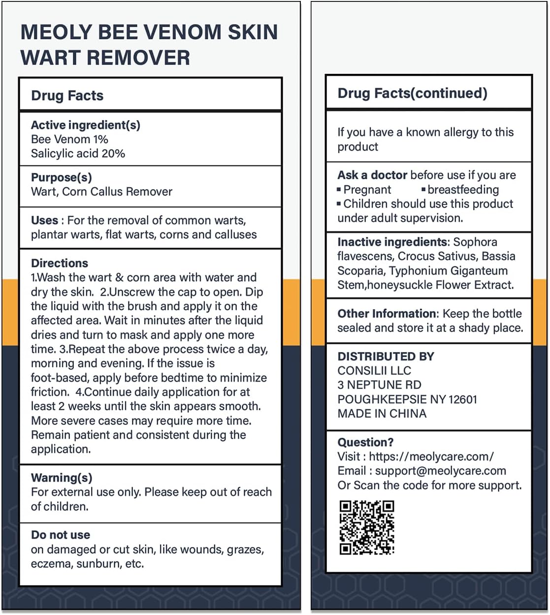 Bee Venom Skin Wart Remover: Fast-Acting 20% salicylic Acid Skin Wart Remover for Plantar Wart, Genital Wart