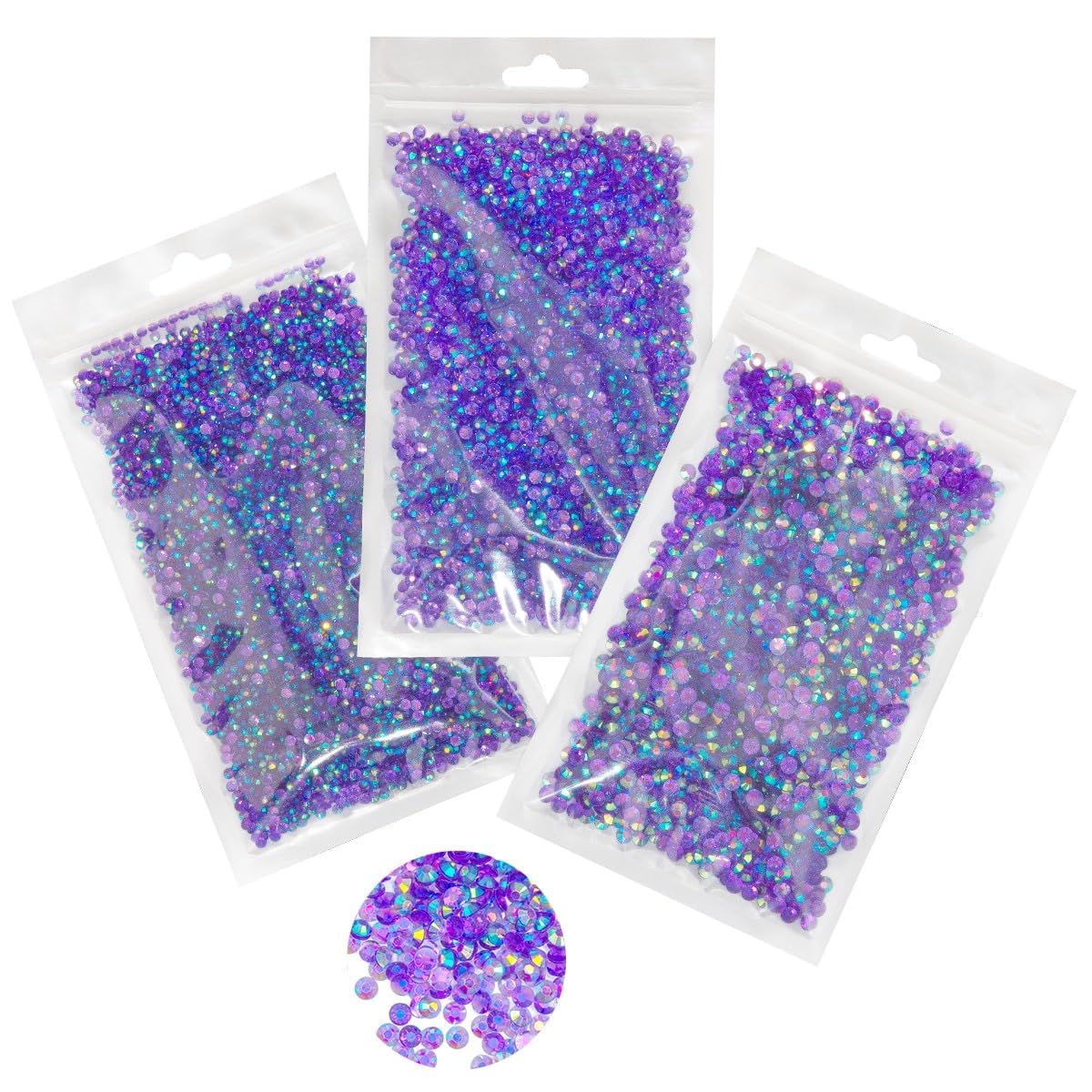 16000PCS Dark Purple AB Resin Rhinestones for Crafting 3mm 4mm 5mm Jelly Stones Bulk SS10 SS16 SS20 Diamonds Crystals Gems Charms for Nails Face Eyes Makeup Tumblers Bottles DIY Crafts Clothes