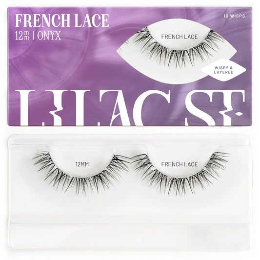 Lilac St - French Lace Glamorous Faux Eyelash Clusters (12mm) - Delicate & Wispy - DIY Lash Extension Wisps - Lightweight & Lifelike - Korean Silk - Lasts 10 Days - Cruelty Free, Vegan - 10 Lashes