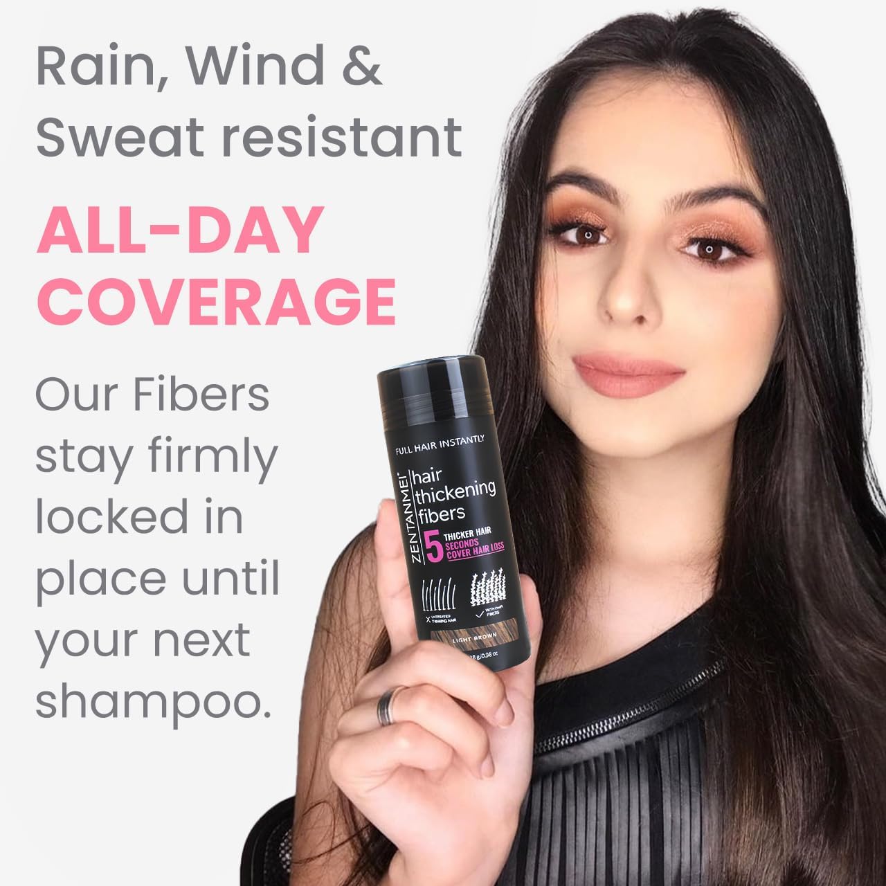 Hair Fibers for Thinning Hair for Women All-Natural Hair Building Fibers 0.98 Oz Hair Volume Powder Bald Spot Cover Up for Men & Women (Light Brown)