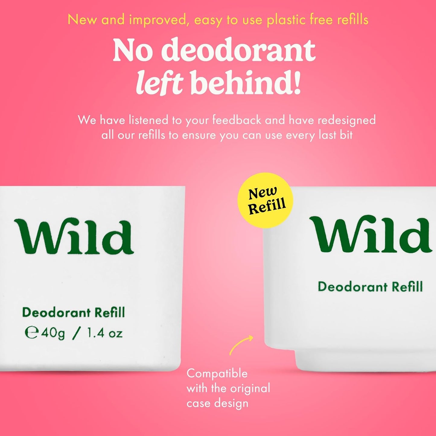 Wild - Aqua Case with Refill Variety Pack - Refillable Deodorant - Aluminum Free - Includes Fresh Cotton & Sea Salt, Cherry Blossom and Coconut & Vanilla Scents - Vegan