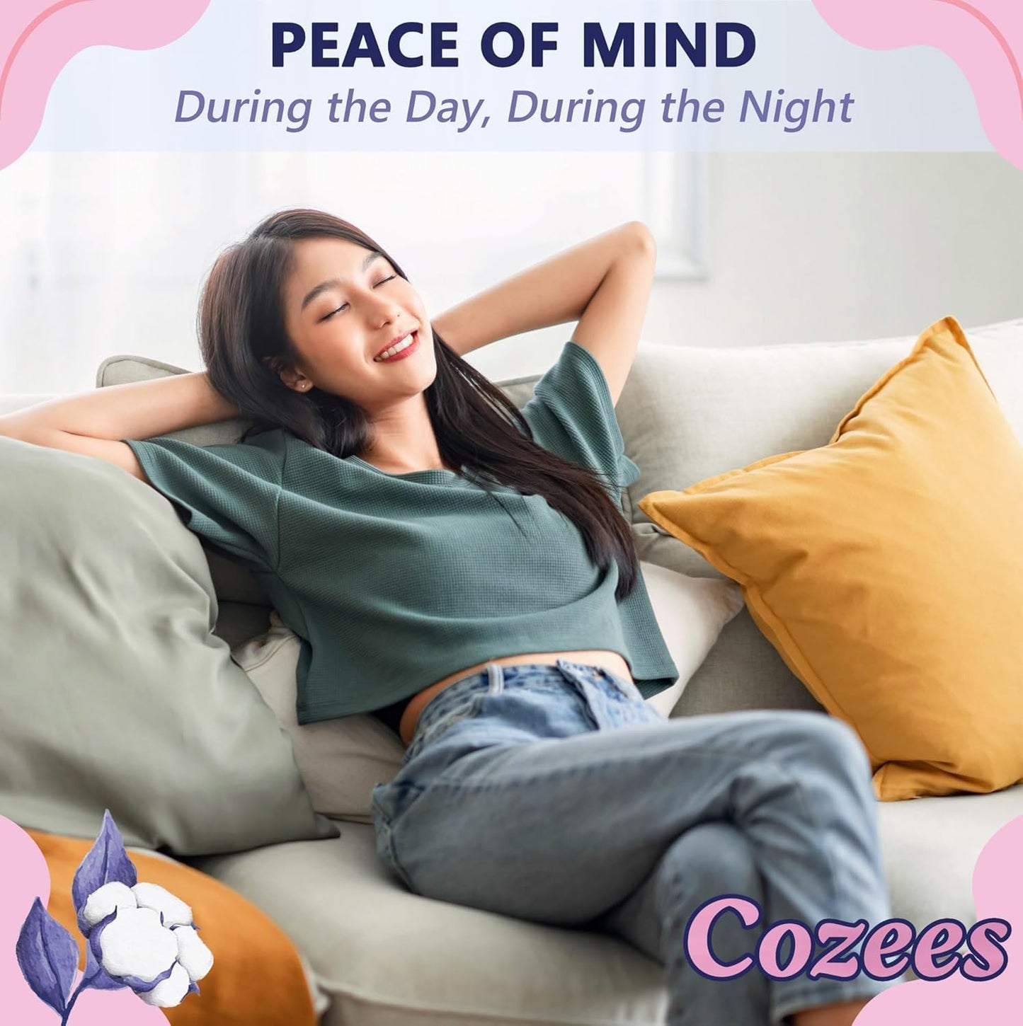 Cozees Disposable Period Underwear for Women, Menstrual and Postpartum High Absorbency, Cotton Covered Comfort, Made in USA (9 Count, XX-Large)