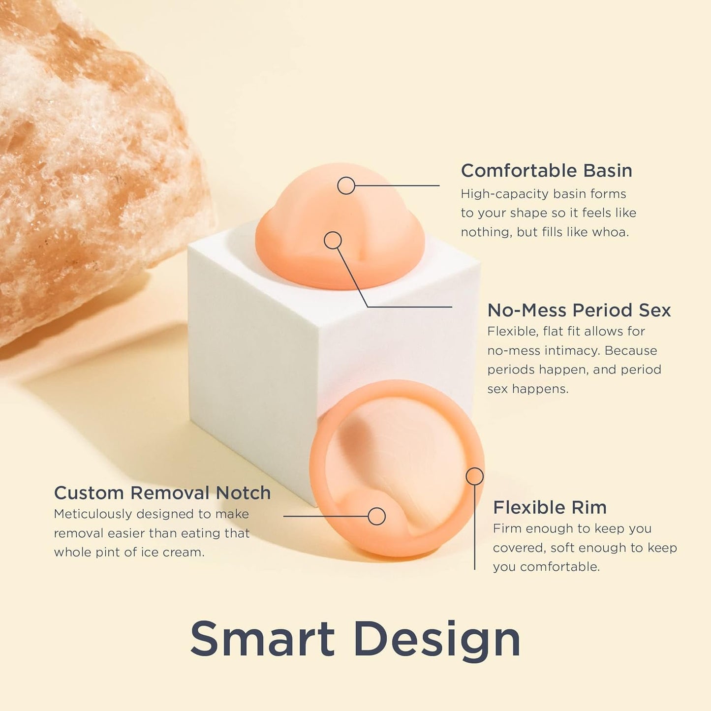 Saalt Menstrual Disc - Soft, Flexible, Reusable Medical-Grade - Removal Notch - Tampon Alternative - Made in USA - Lasts 10 Years (Sunset Coral, Small)