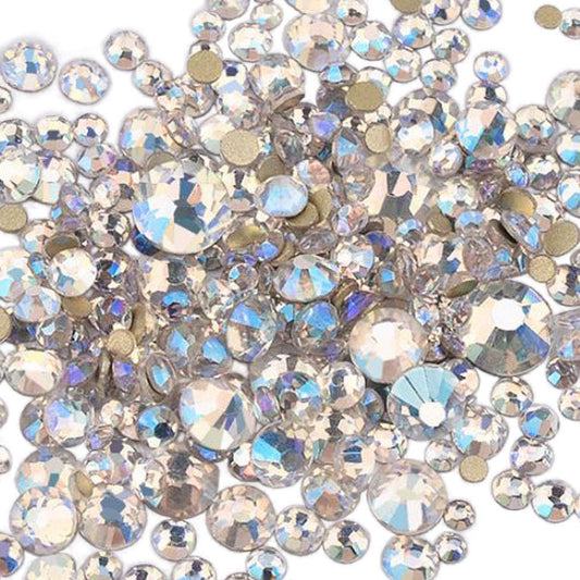 Rhinestones flat back gems round DIY decorative Nail Face and apparel accessories ss3-20 mix size(1440pcs blue moonlight)