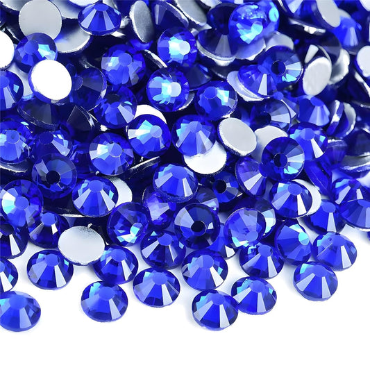 Flatback Rhinestones Round Gems for Nails Art and Crafts 4000Pcs SS6 2mm Glitter Crystals Stone DIY Bags Clothes Shoes (Sapphire)