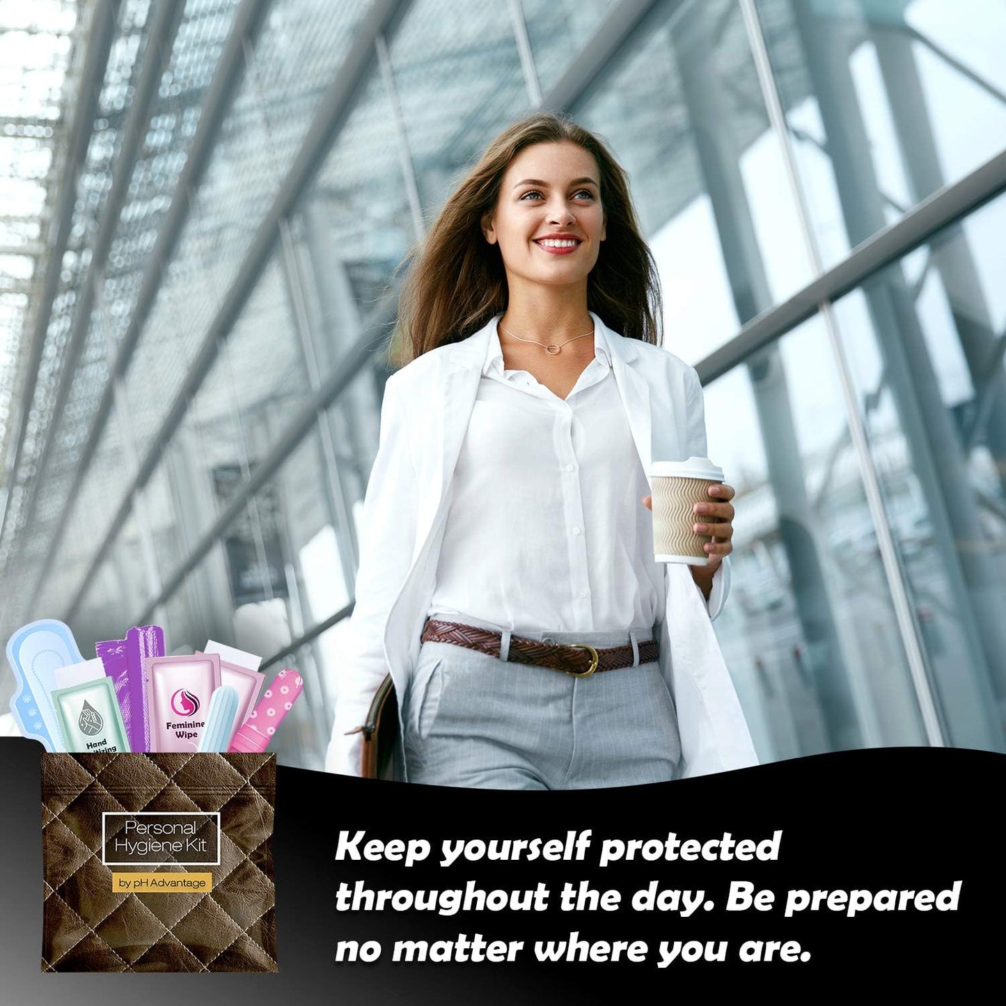 Menstrual Kit All-in-One 10 Pack | Convenience on The Go | Period Kit Pack for Travelling, Tweens & Teenagers or just When You’re Out | Individually Wrapped Feminine Hygiene Product (Brown Leather)