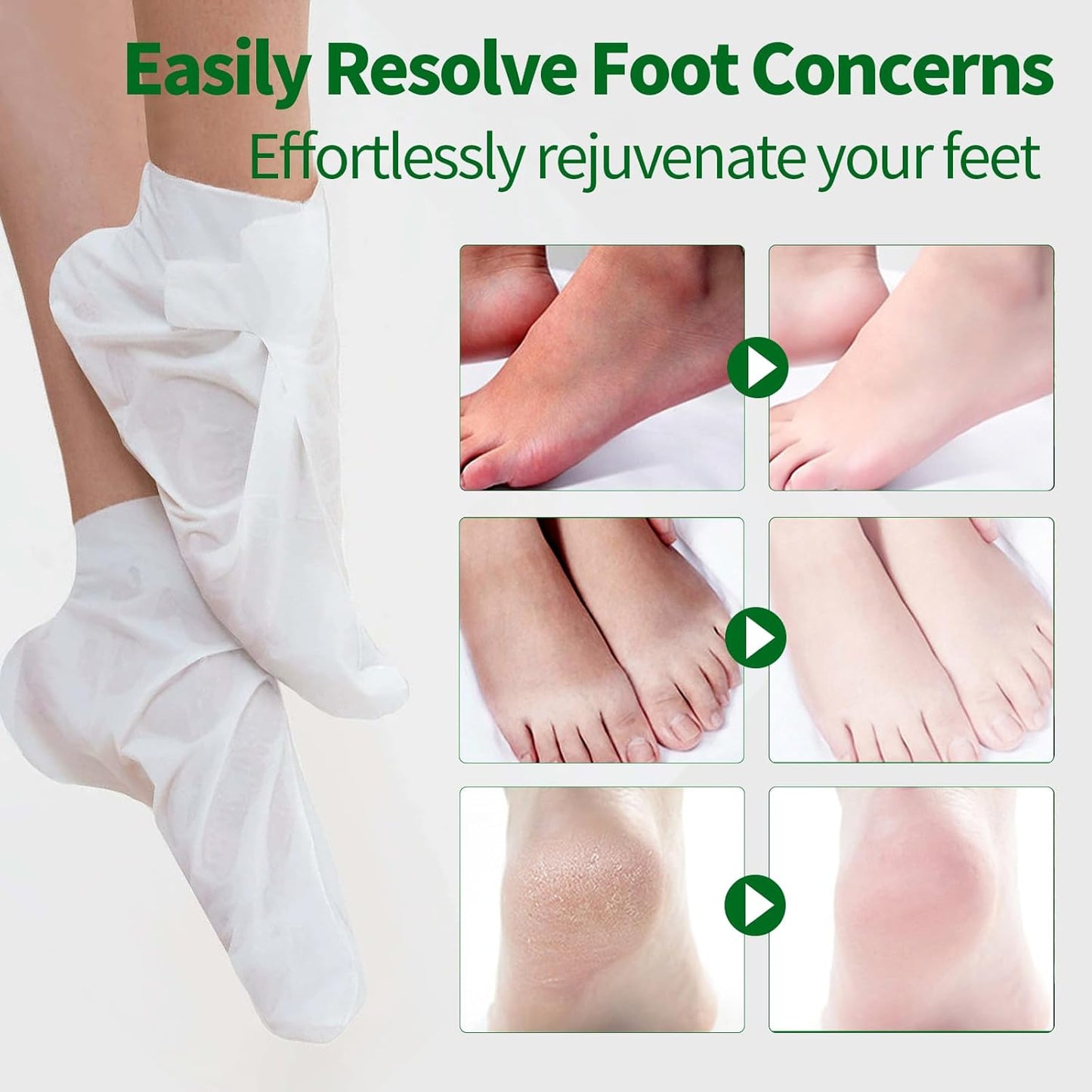 Moisturizing Foot Mask 5 Pack,Hydrating Foot Masks for Dry Cracked Feet,Moisturizing Socks Dry Skin Moisturizer for Soft and Smooth Touch Feet,Foot Care Spa Gifts for Women Men Stocking Stuffers