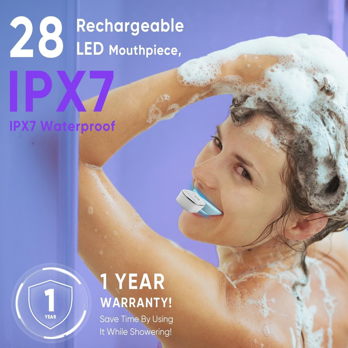 MySmile Deluxe 10 Min Teeth Whitening Kit with 28 LED Light, 35% Carbamide Peroxide Teeth Whitening Gel, Helps Remove Years of Stains from Coffee, Soda, Wines, Smoking, Food