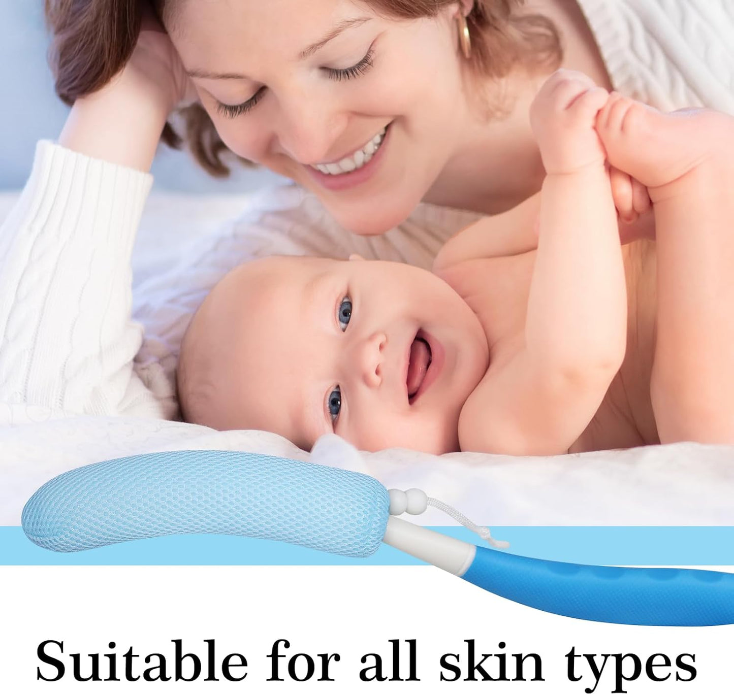 Long Handle Bath Brush Back Scrubber for Use in Shower,Dual-Sided Non Slip Shower Scrubber for Cleaning Body，Exfoliator Wet or Dry Brushing Bath Brush Long Handle for Shower (Green-Green)