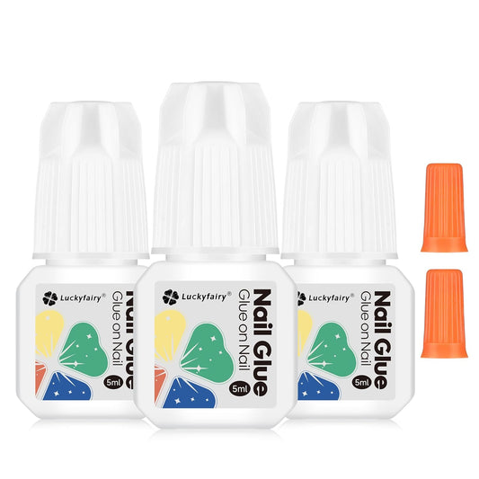Super Solid Nail Glue for Acrylic Nails Press Ons 5ML*3pcs Professional for Press On Nails, False Nails Tips, Nail Decors, Fast Drying Nail Glue Kit Long Lasting