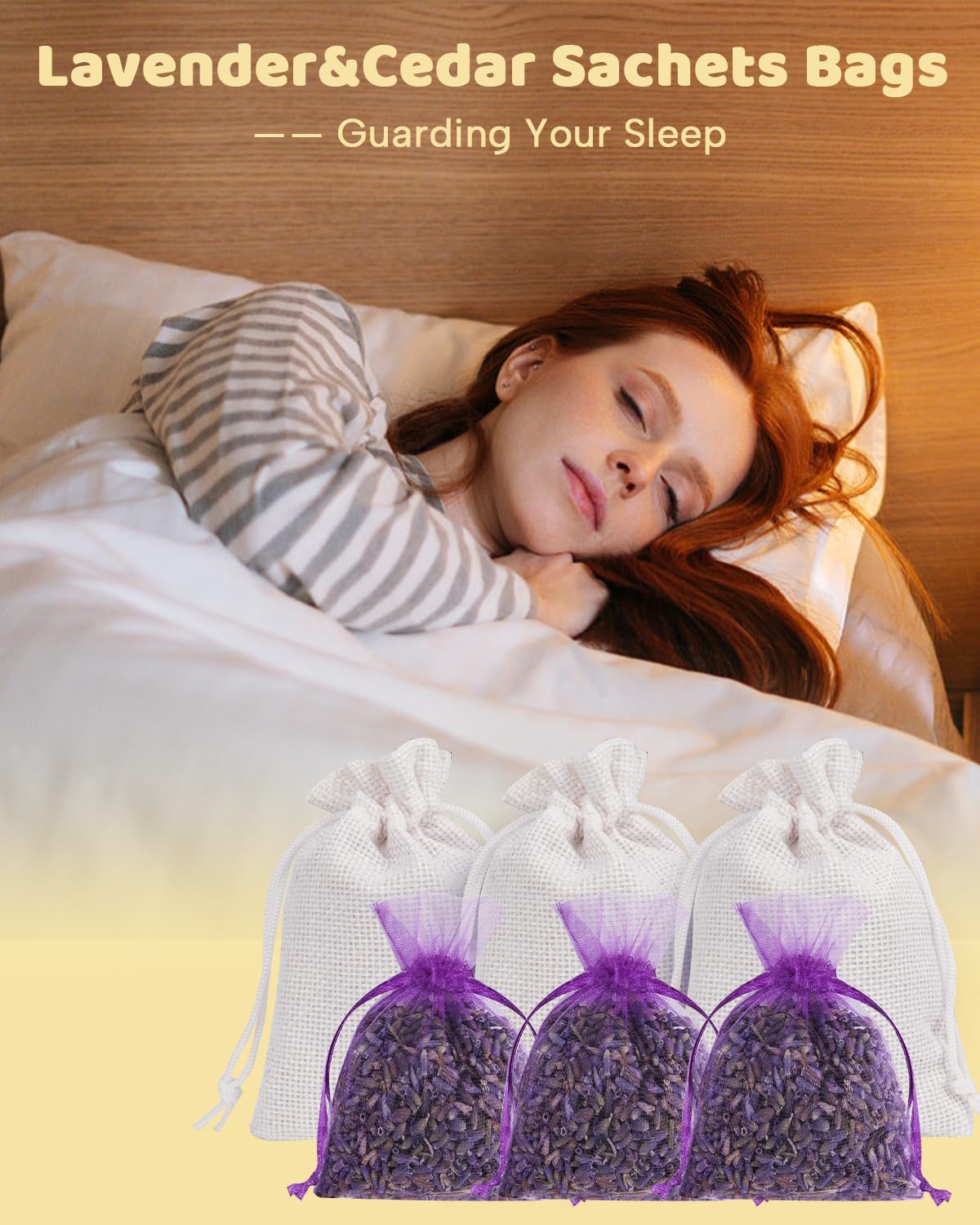 24 Pack Cedar and Lavendar Home Fragrance for Drawers and Closets - Stop Clothes Damage, Cedar Chips and Natural Dried Lavender Sachets Bags