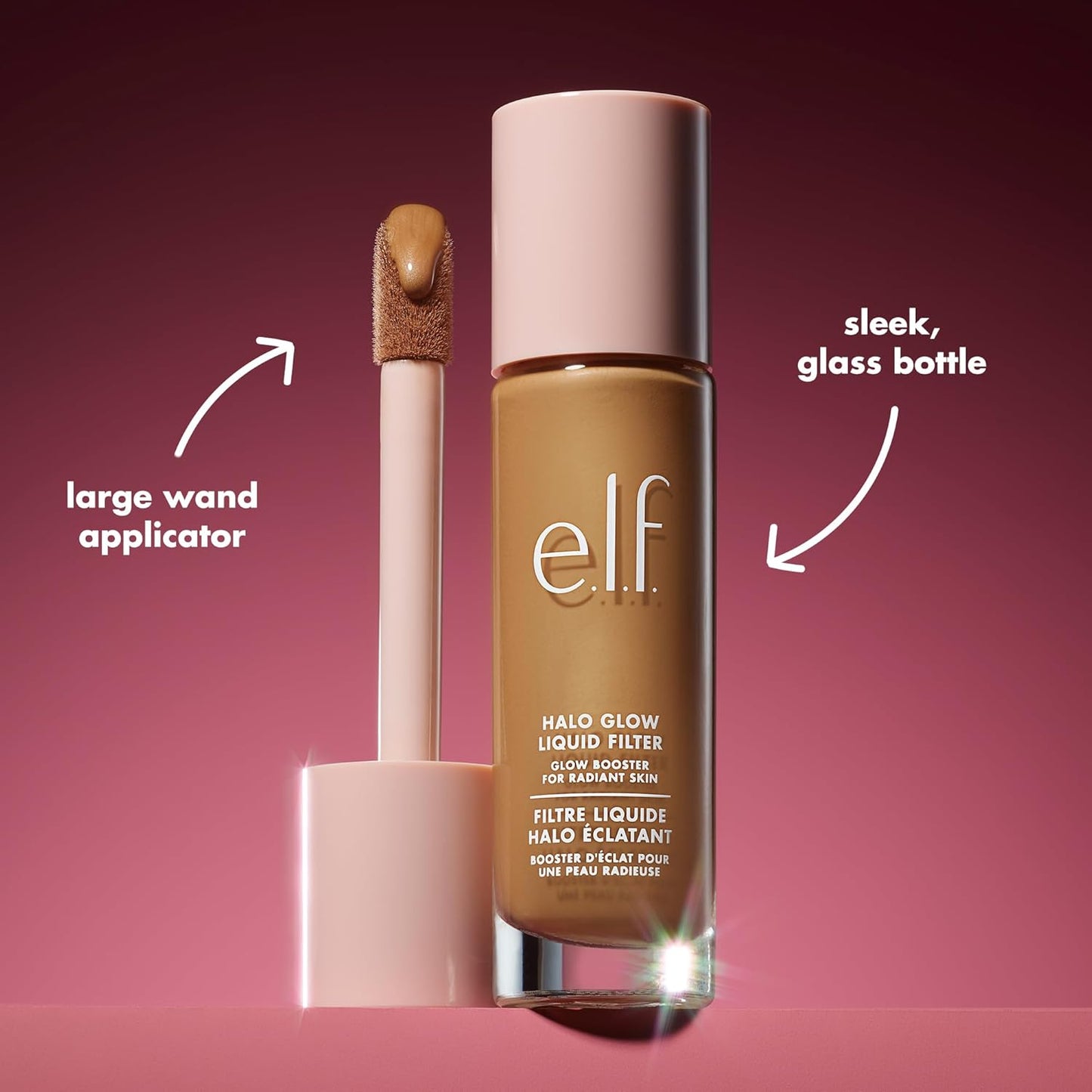 e.l.f. Halo Glow Liquid Filter, Complexion Booster For A Glowing, Soft-Focus Look, Infused With Hyaluronic Acid, Vegan & Cruelty-Free, 7 Deep/Rich