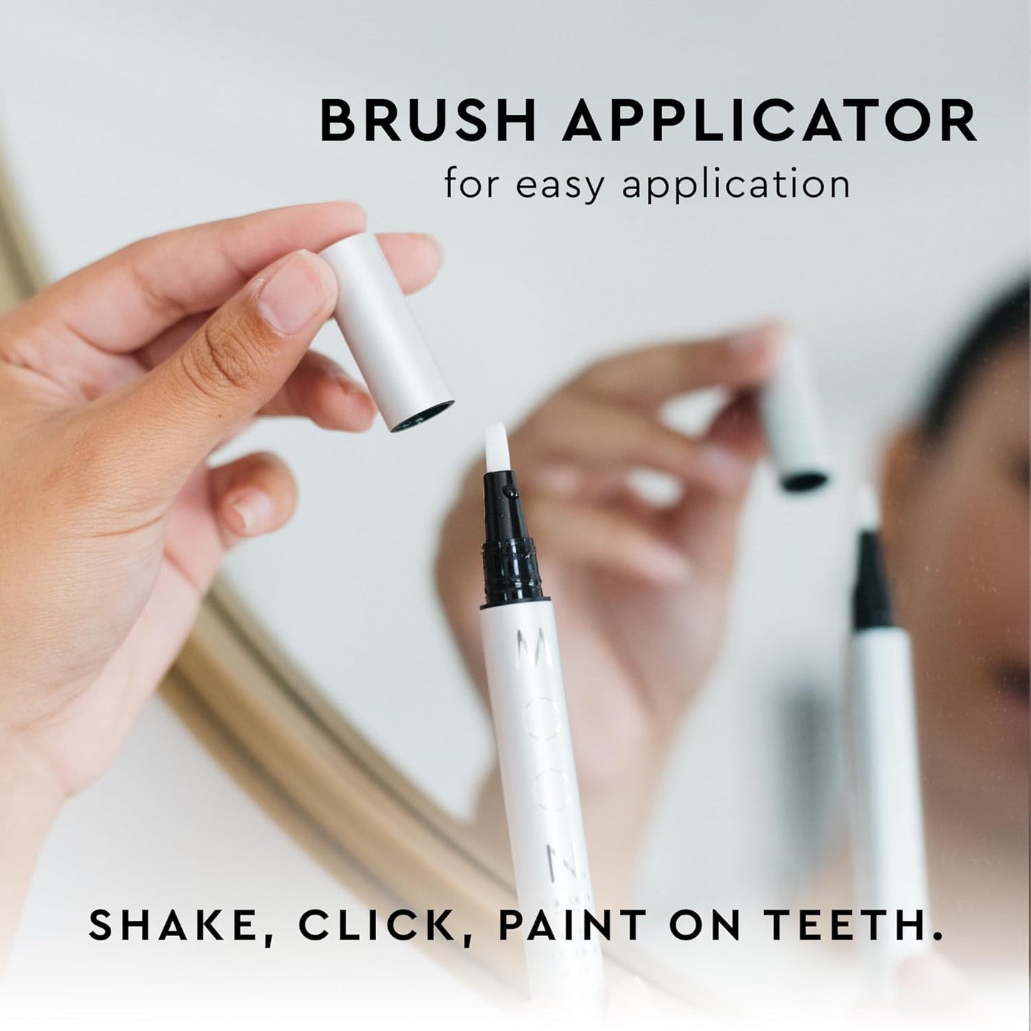 MOON Teeth Whitening Pen - Gentle on Sensitive Teeth, Whitens with Antioxidants & Essential Oils - Vegan Whitening Gel in an Easy Applicator - Platinum Mint