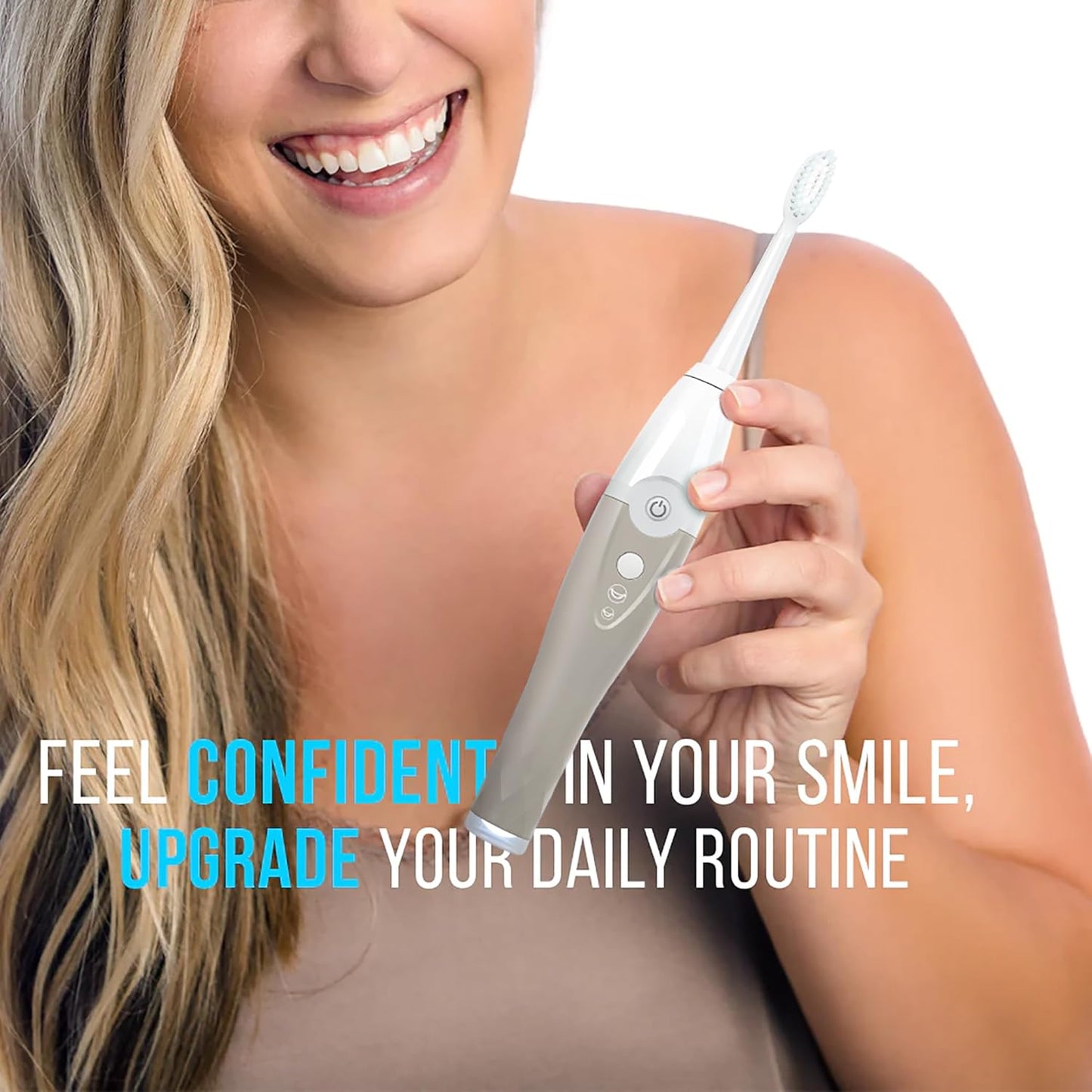 TAO Clean UV Sanitizing Sonic Toothbrush and Cleaning Station, Electric Toothbrush, Dual Speed Setting, Sandstone