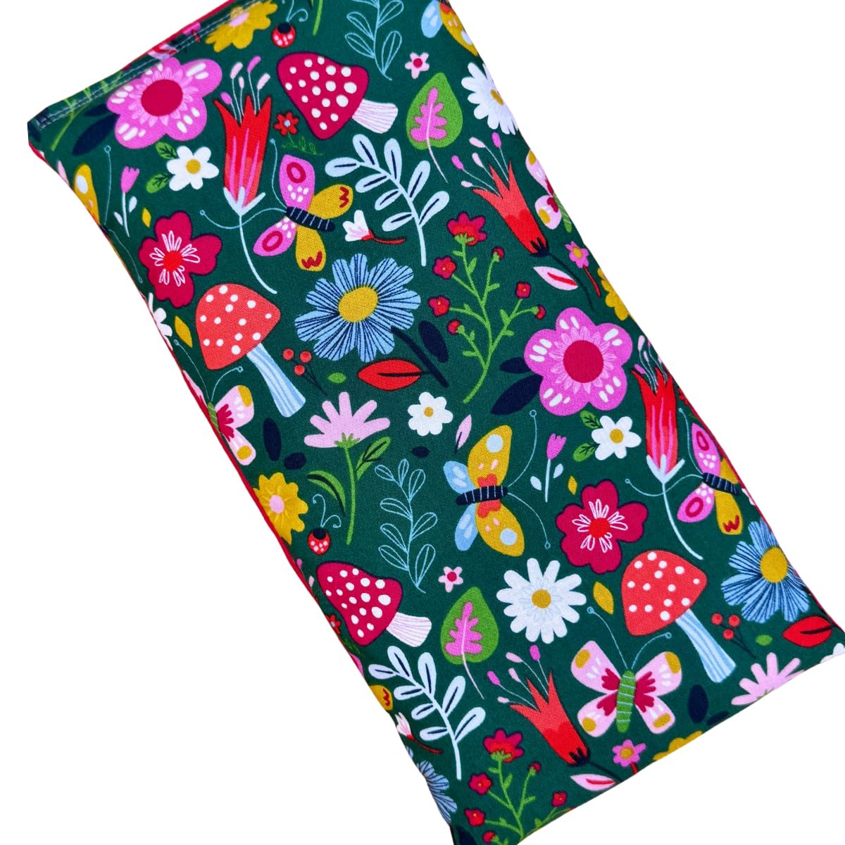 Large Microwave Heating Pad with Flax Seed, Scented or Unscented, Good For Back Pain or Cramps, Moist Heat Therapy or Ice Pack, Microwavable Bean Bag, 6" x 12" (Mushroom, Lavender & Chamomile)