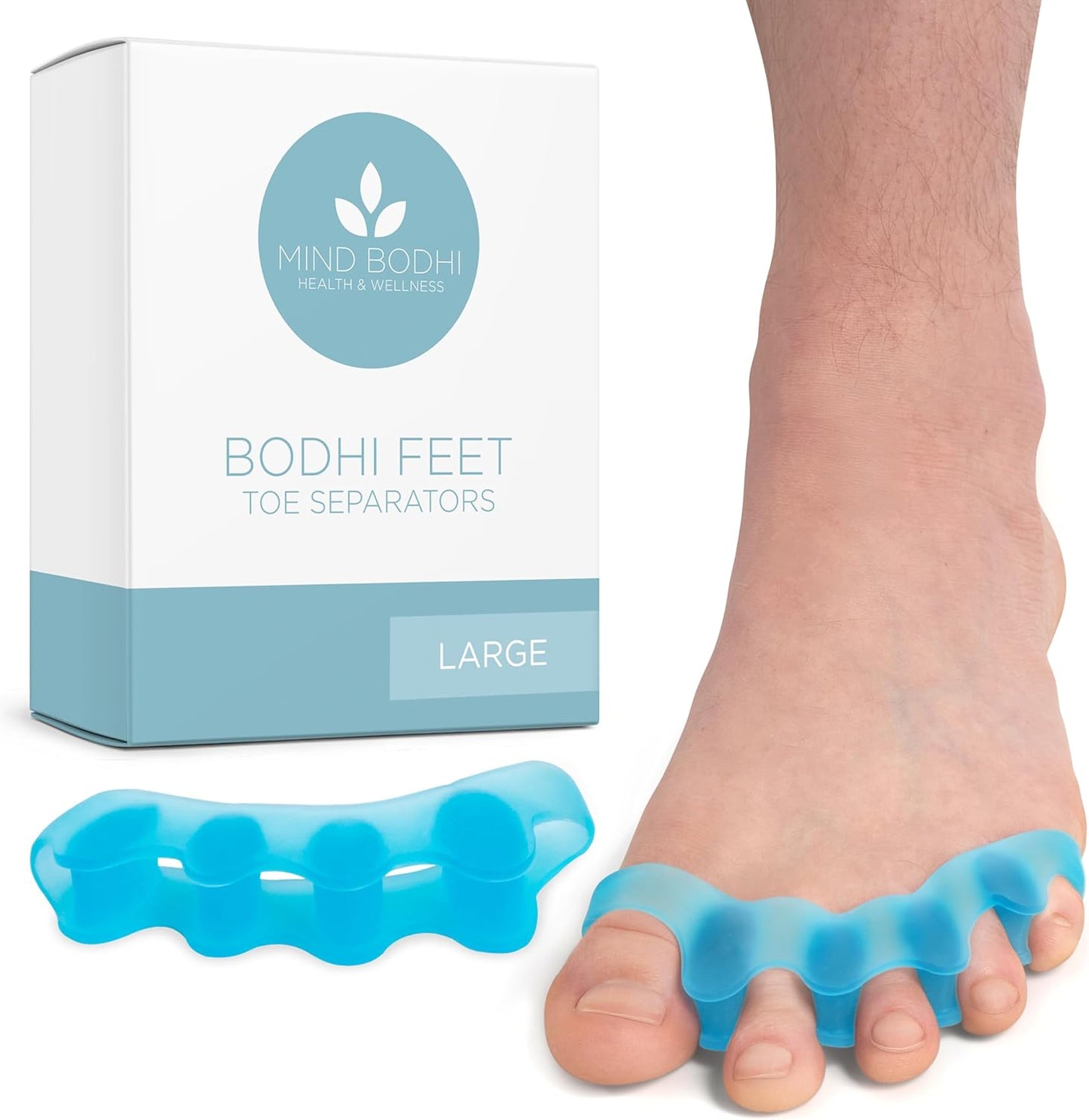 Mind Bodhi Toe Separators/Toe Spacers - For Men and Women - Correcting Bunions and Restoring Toes to Their Original Shape - Large Size – Blue